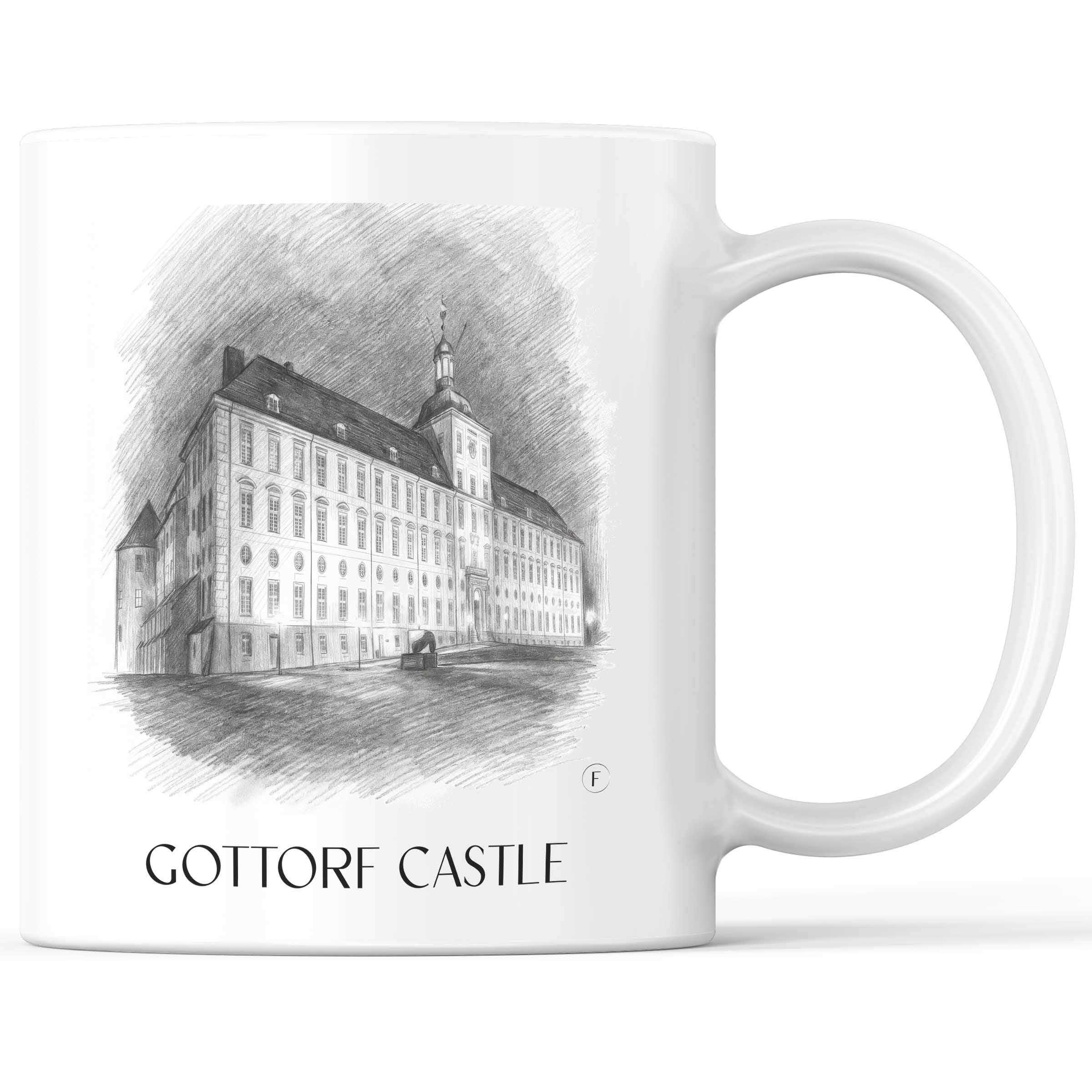 Schloss Gottorf Kaffeebecher - Schleswig - Deutschland Becher - Kaffeetasse im Zeichnung Stil
