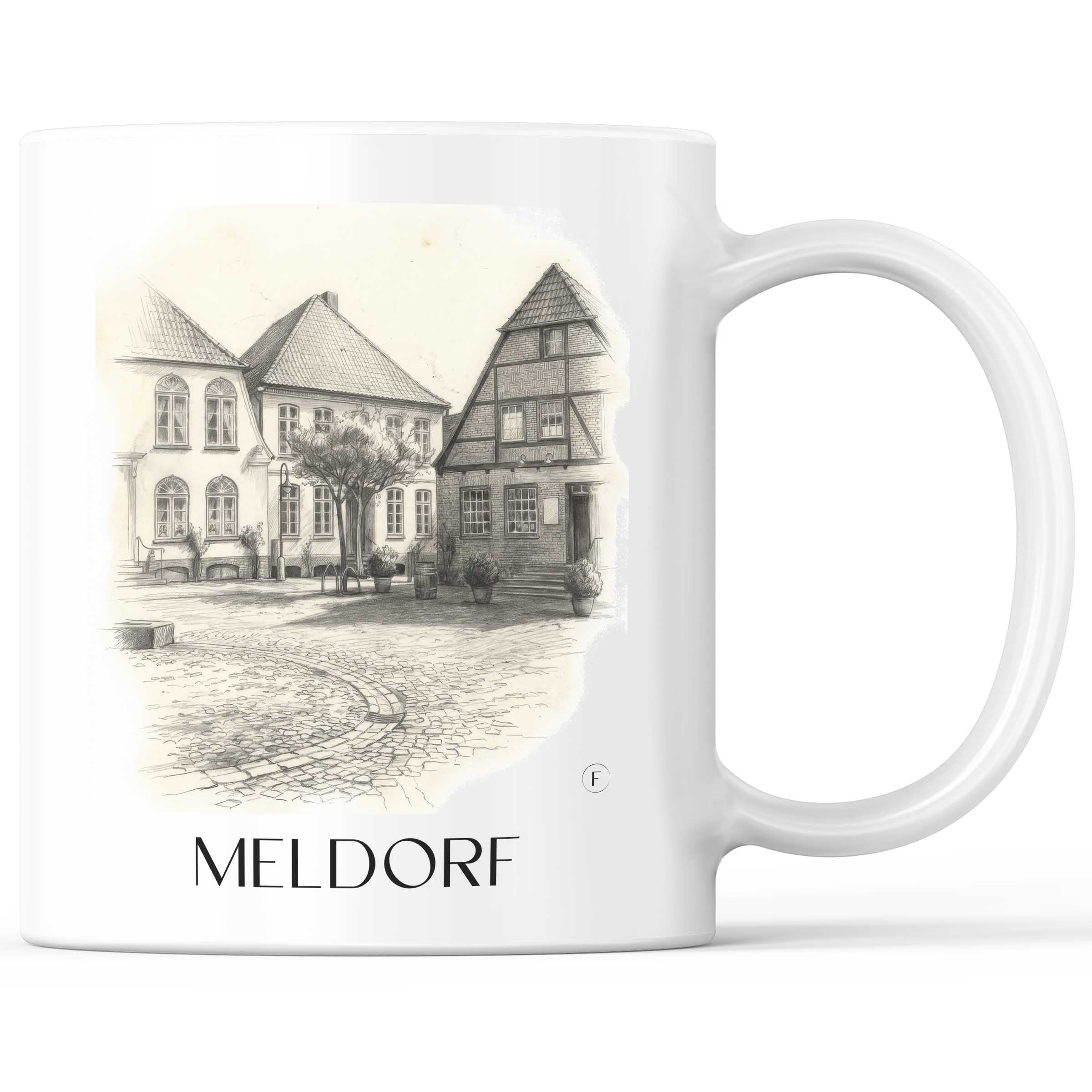 Meldorf Kaffeebecher - Schleswig-Holstein - Deutschland Becher - Kaffeetasse im Zeichnung Stil