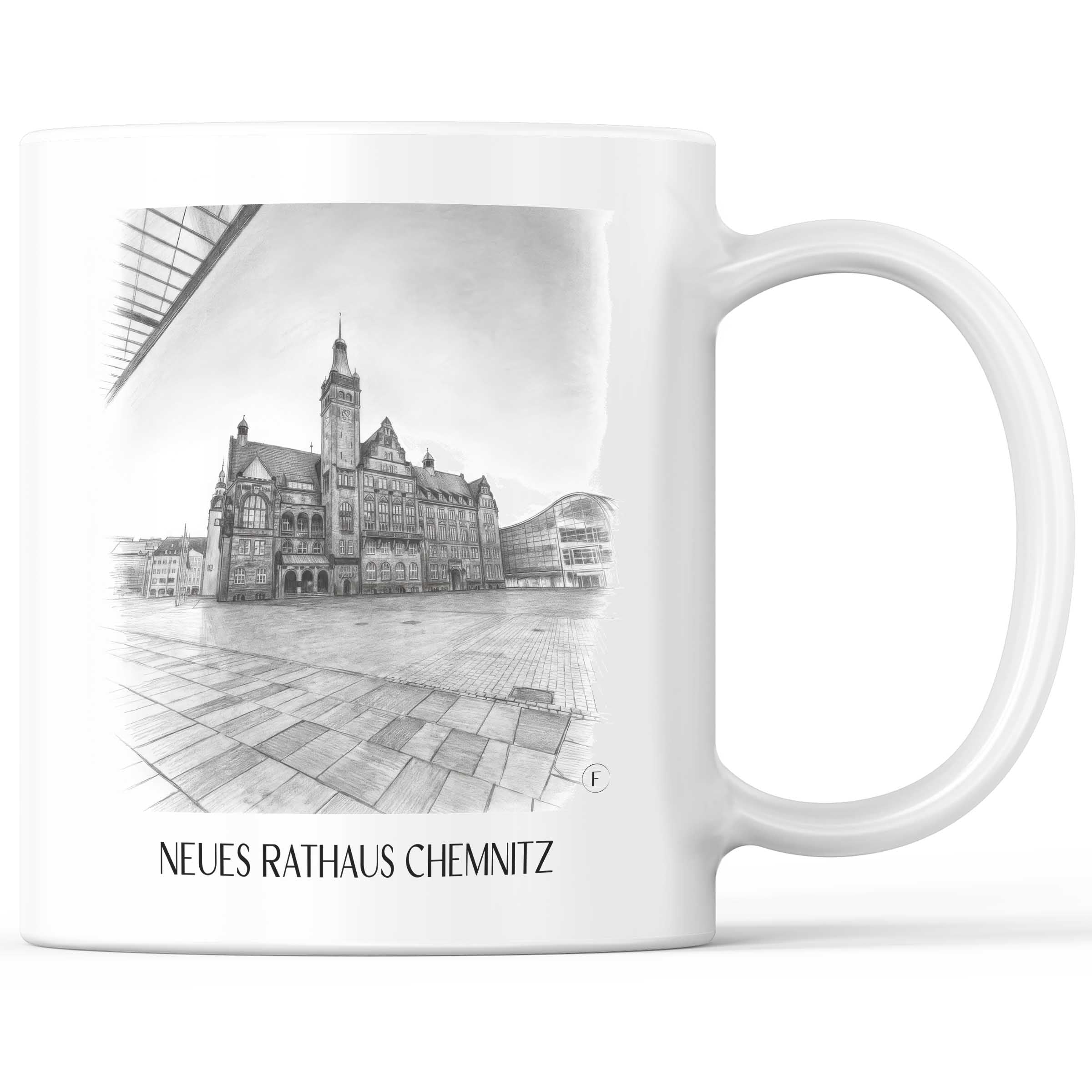 neues-rathaus-chemnitz-deutschland-kaffeebecher-bleistift-zeichnung-drawing