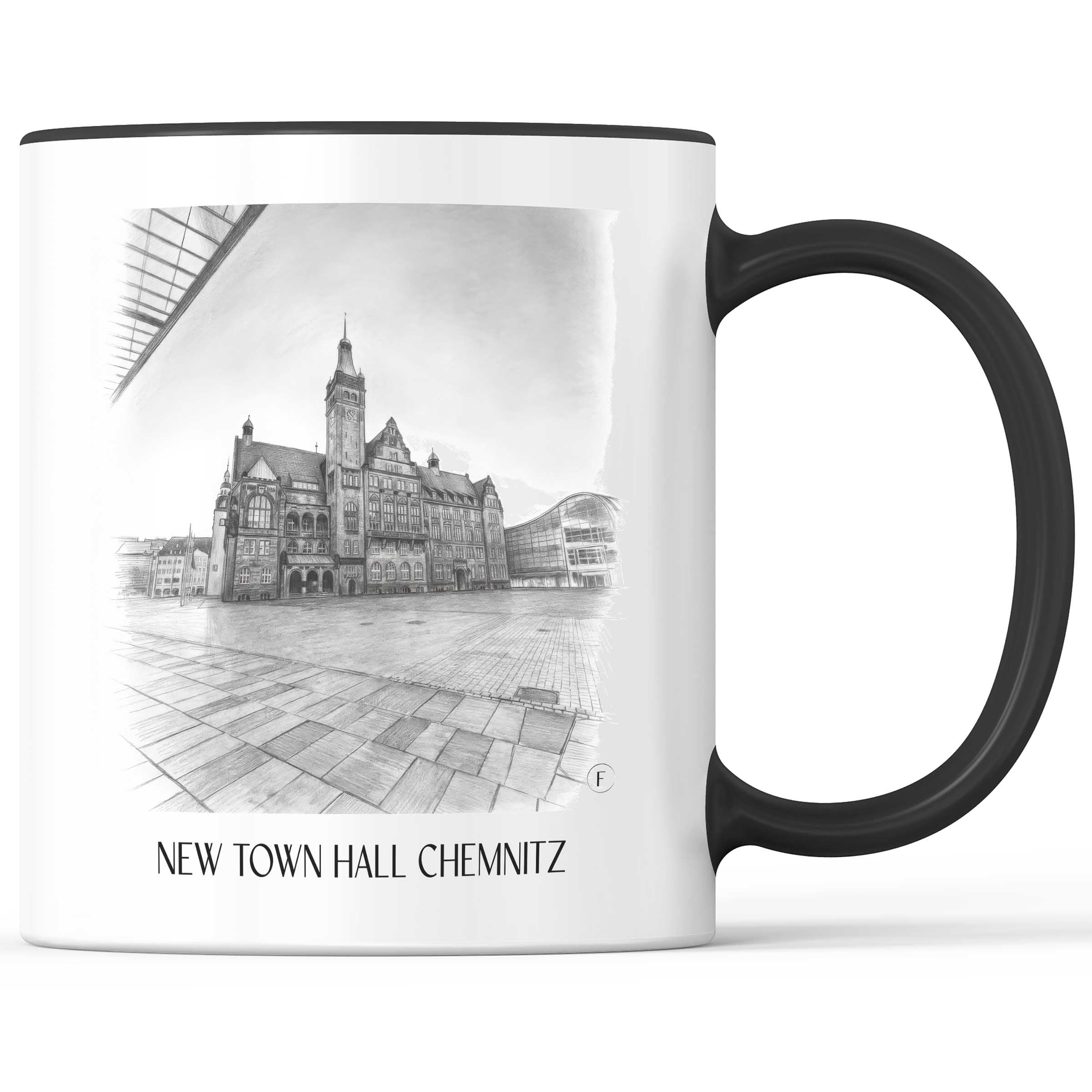 Neues Rathaus Kaffeebecher - Chemnitz - Deutschland Becher - Kaffeetasse im Zeichnung Stil