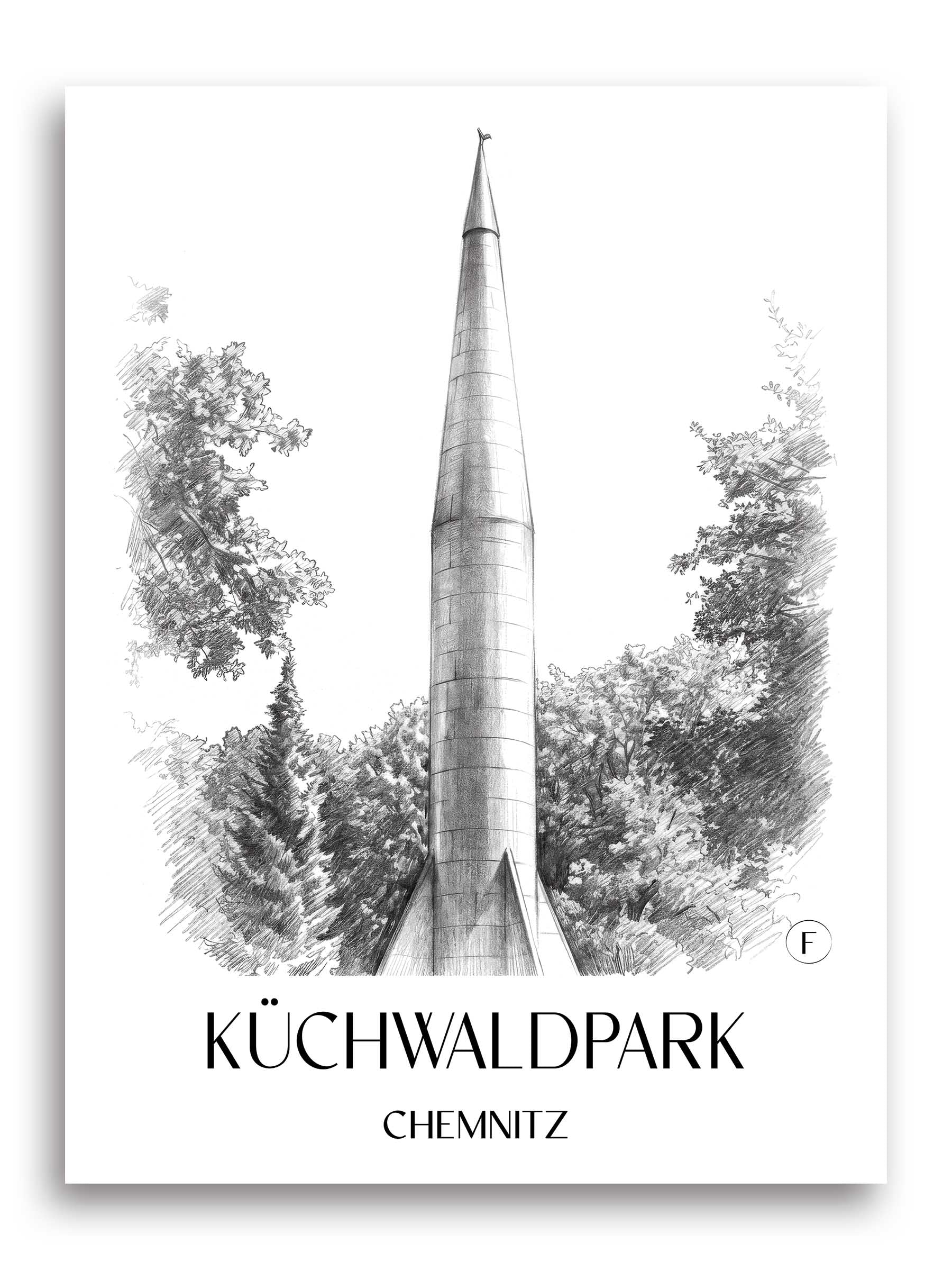 küchwaldpark-chemnitz-deutschland-poster-bleistift-zeichnung-drawing