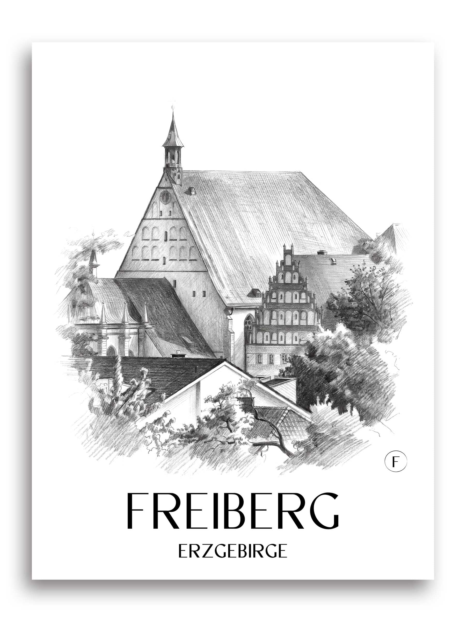 freiberg-erzgebirge-deutschland-poster-bleistift-zeichnung-drawing