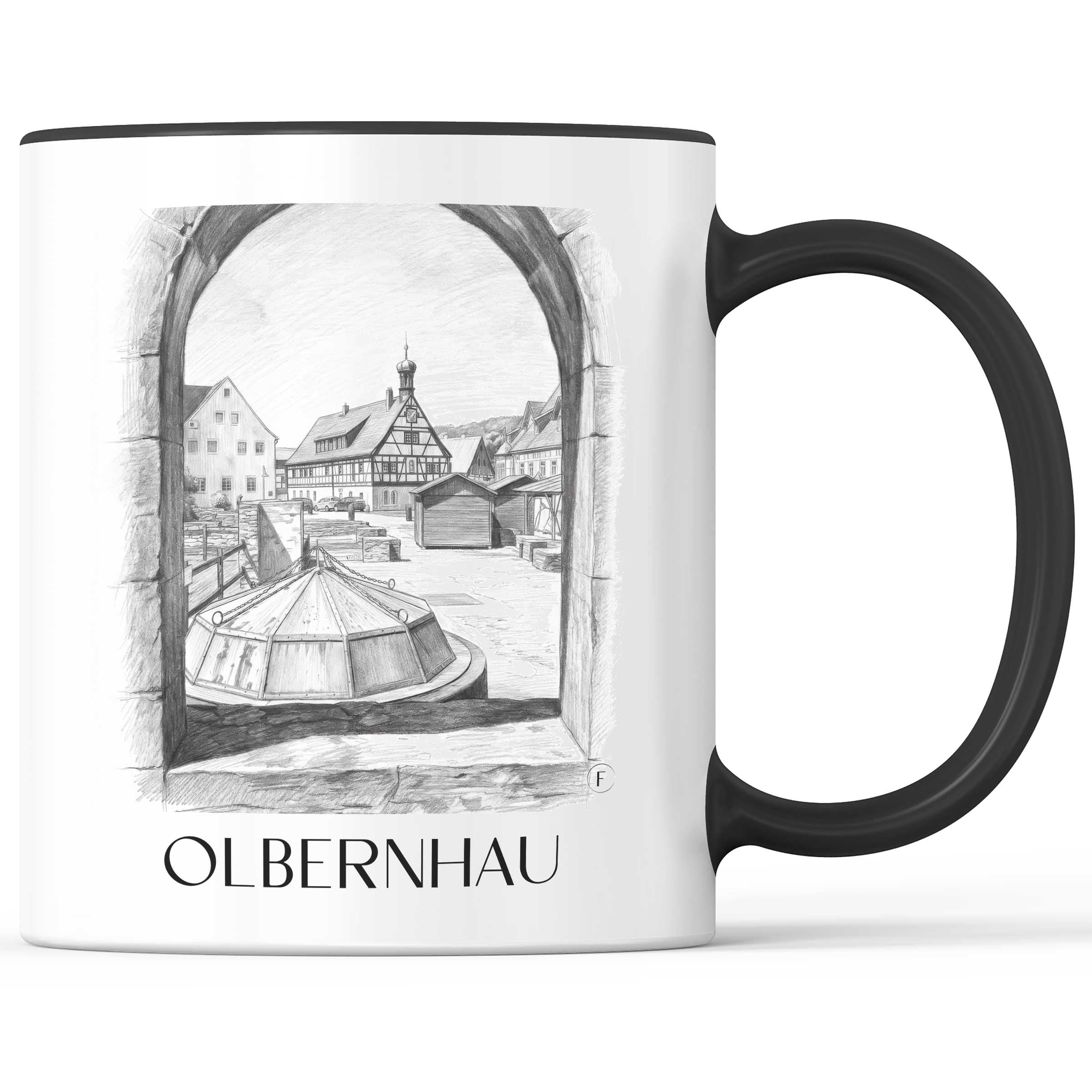 Olbernhau Kaffeebecher - Erzgebirge - Deutschland Becher - Kaffeetasse im Zeichnung Stil