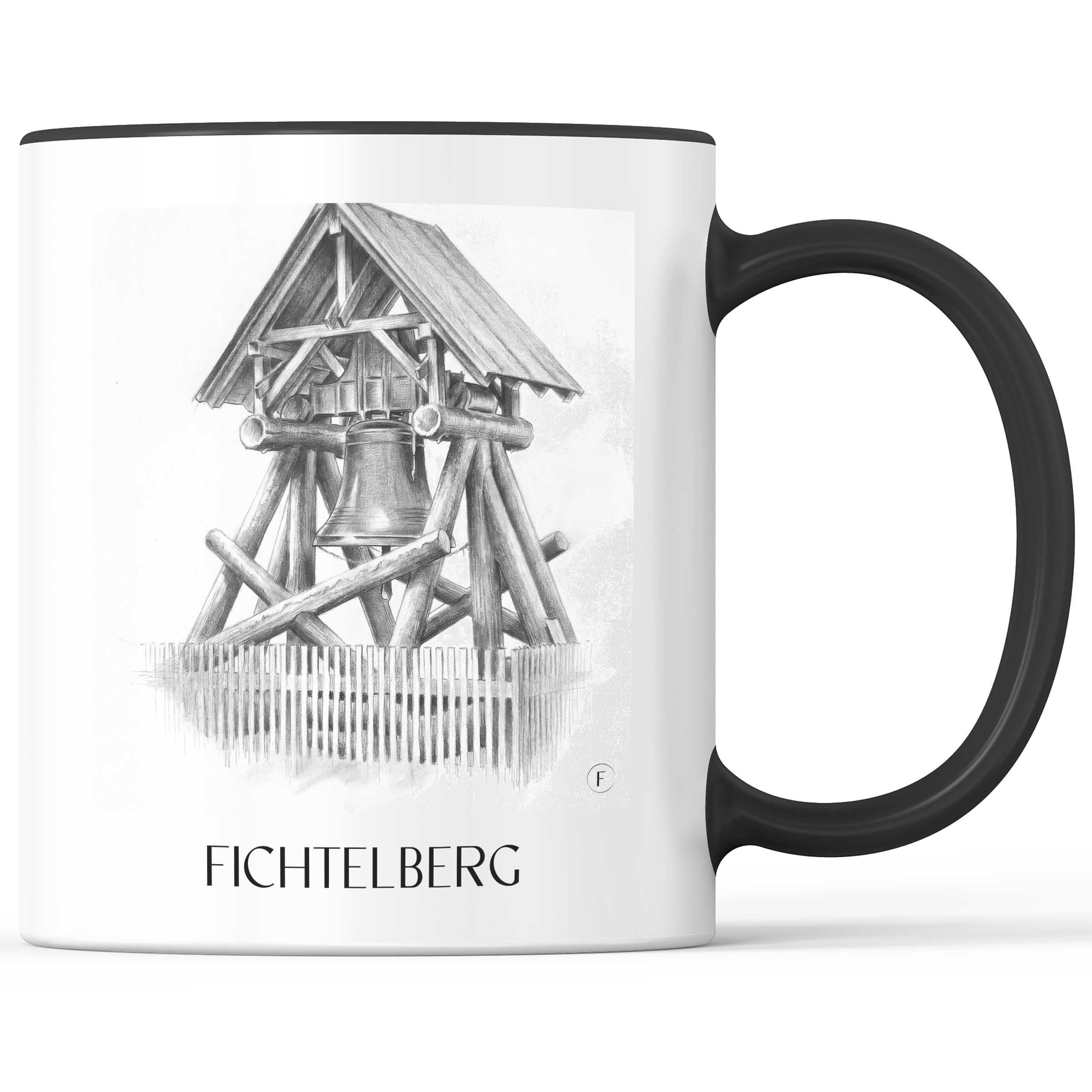 Fichtelberg Kaffeebecher - Erzgebirge - Deutschland Becher - Kaffeetasse im Zeichnung Stil