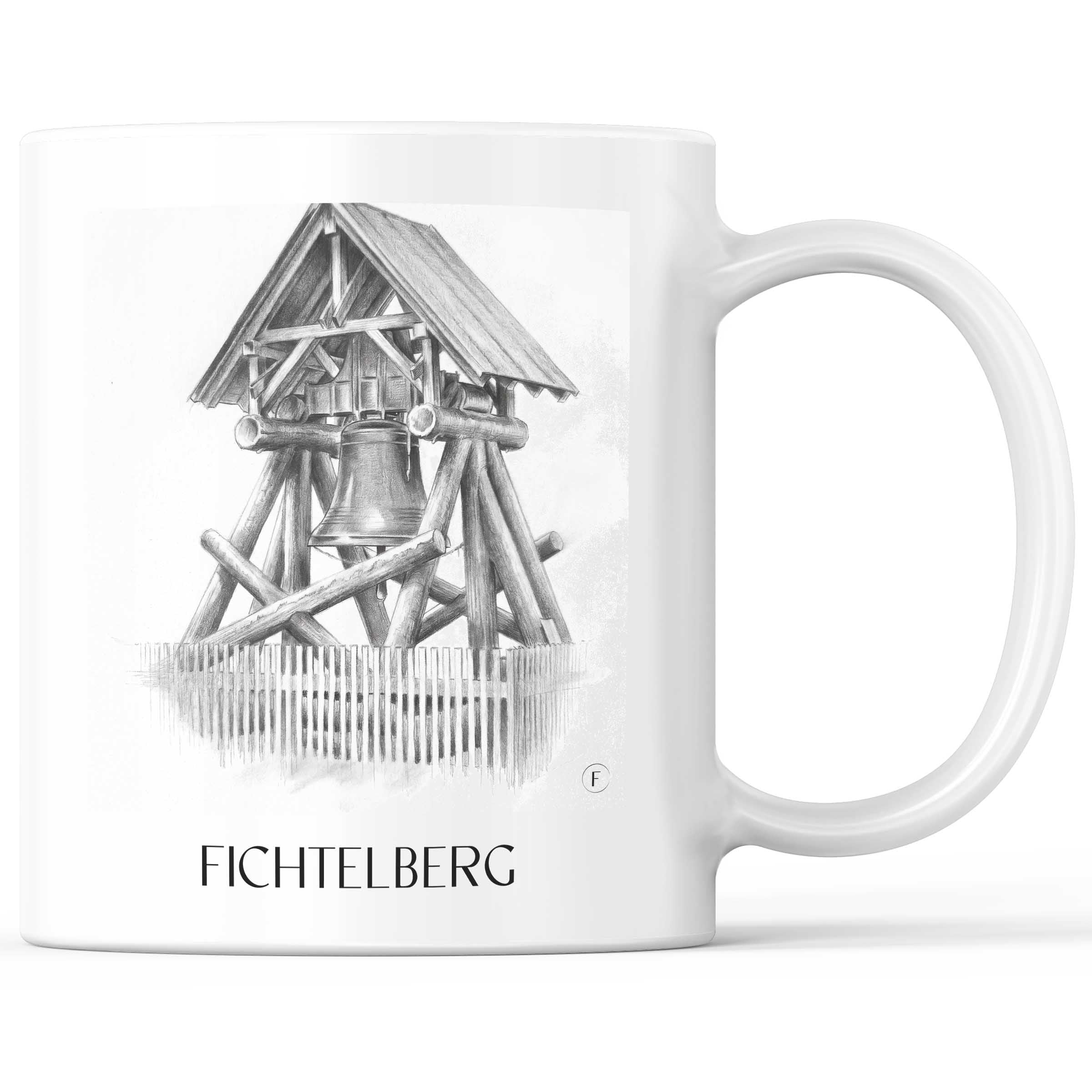 Fichtelberg Kaffeebecher - Erzgebirge - Deutschland Becher - Kaffeetasse im Zeichnung Stil