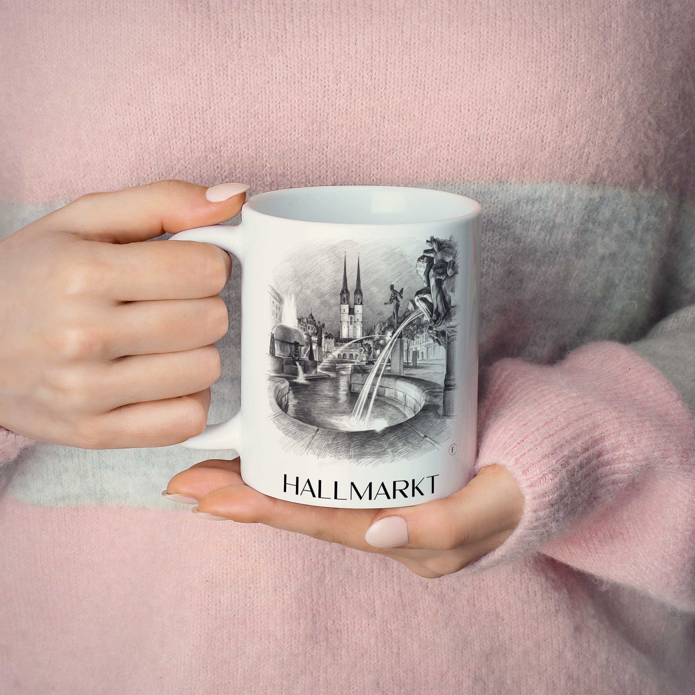 hallmarkt-halle-deutschland-kaffeebecher-bleistift-zeichnung-drawing