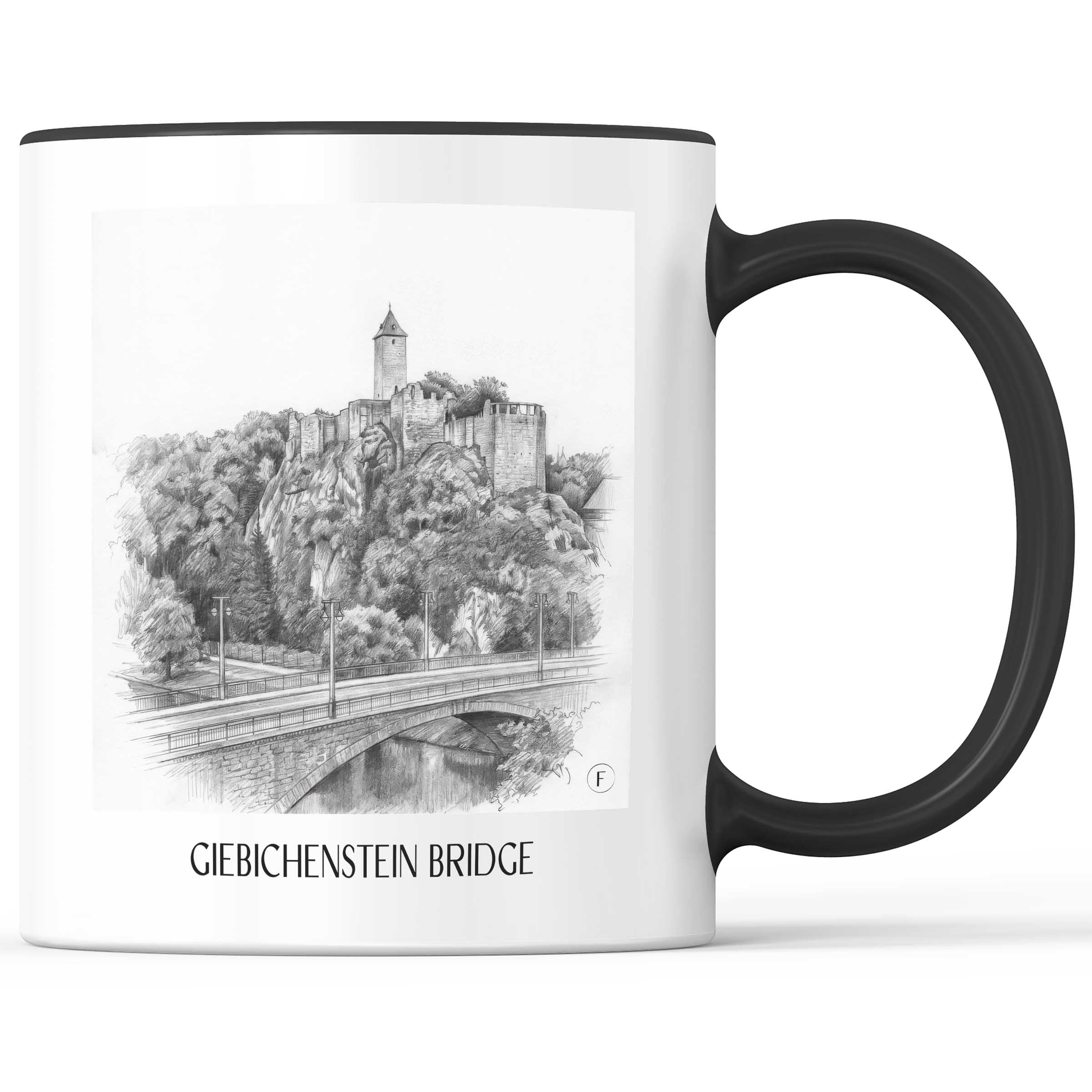 Giebichensteinbrücke Kaffeebecher - Halle - Deutschland Becher - Kaffeetasse im Zeichnung Stil