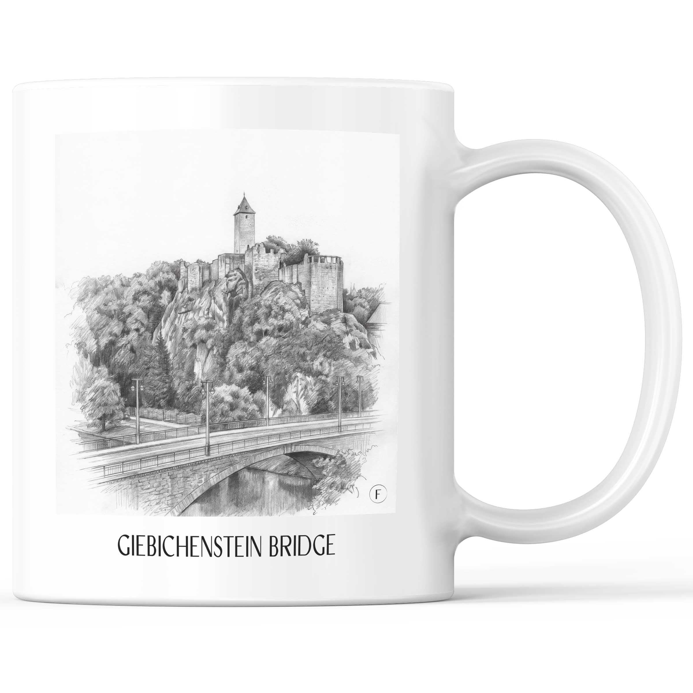 Giebichensteinbrücke Kaffeebecher - Halle - Deutschland Becher - Kaffeetasse im Zeichnung Stil