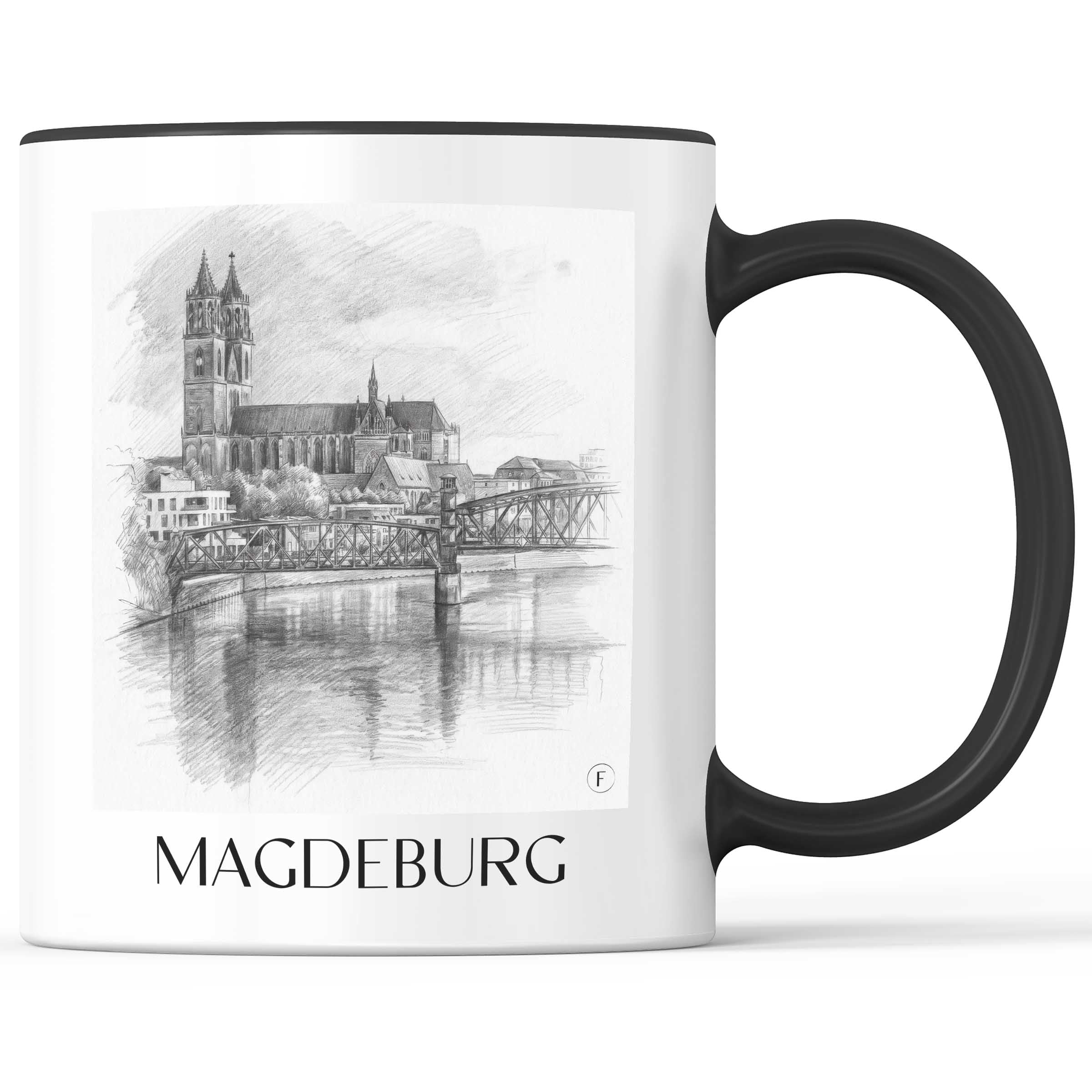 Magdeburg Kaffeebecher - Sachsen-Anhalt - Deutschland Becher - Kaffeetasse im Zeichnung Stil