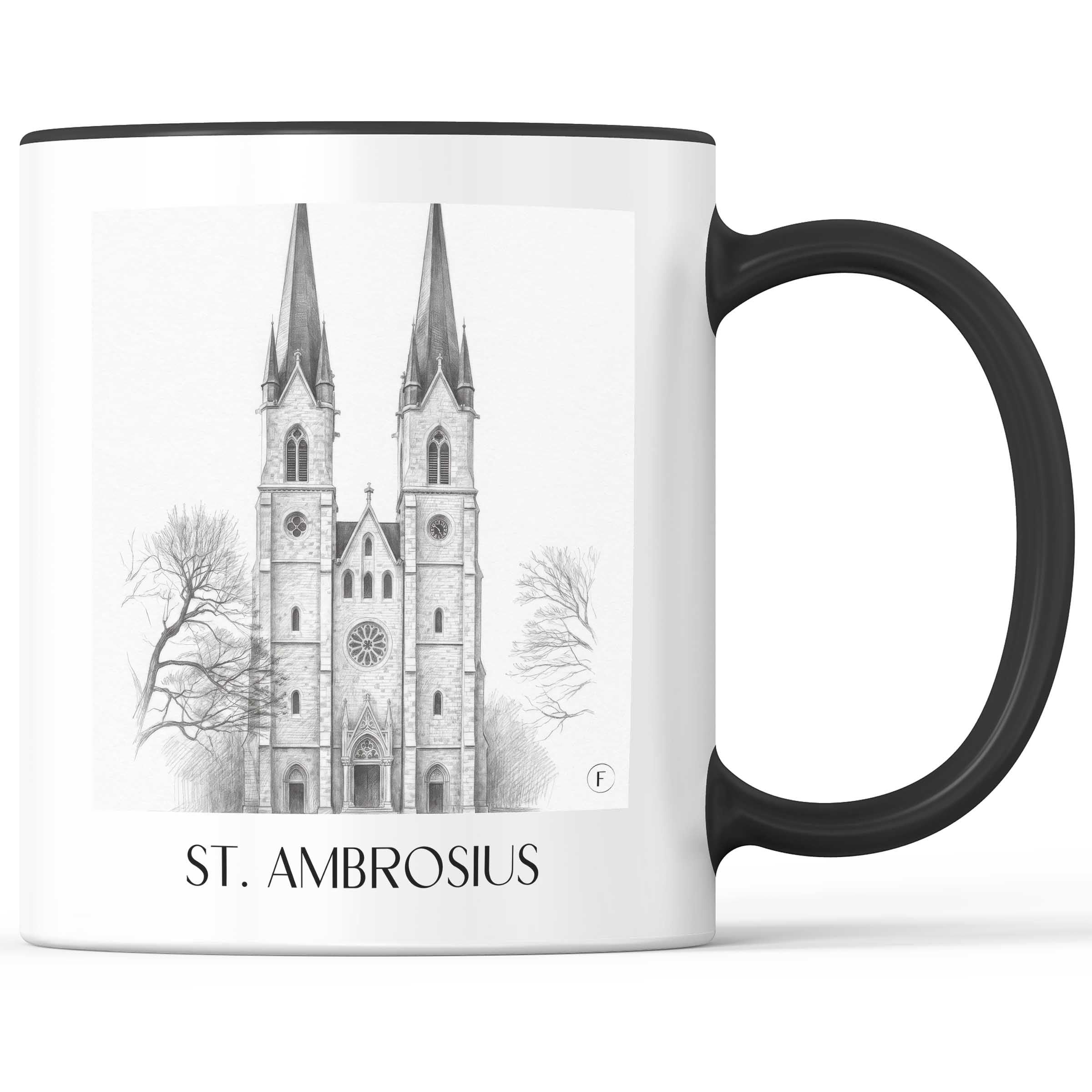 St. Ambrosius Kaffeebecher - Magdeburg - Deutschland Becher - Kaffeetasse im Zeichnung Stil