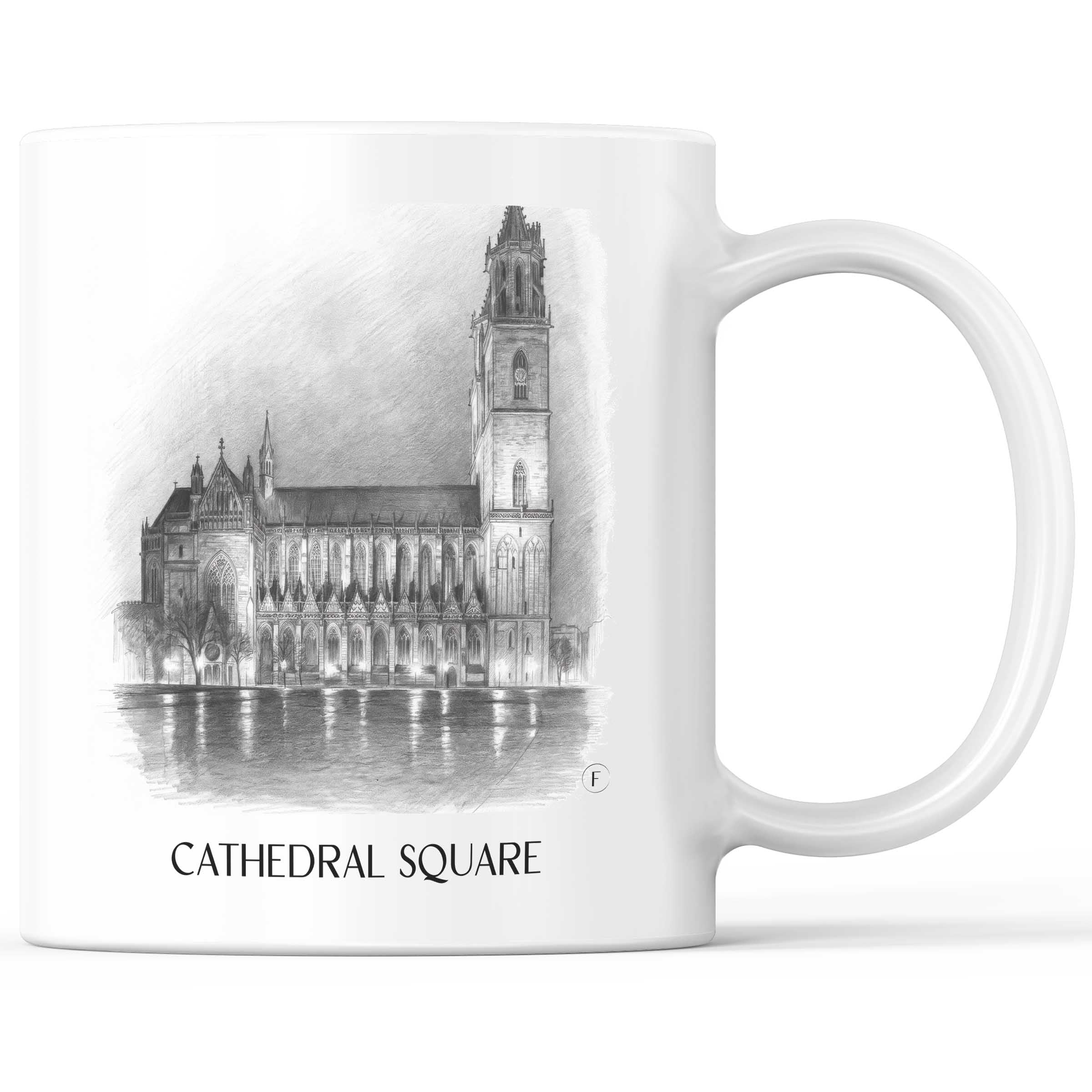 Domplatz Kaffeebecher - Magdeburg - Deutschland Becher - Kaffeetasse im Zeichnung Stil