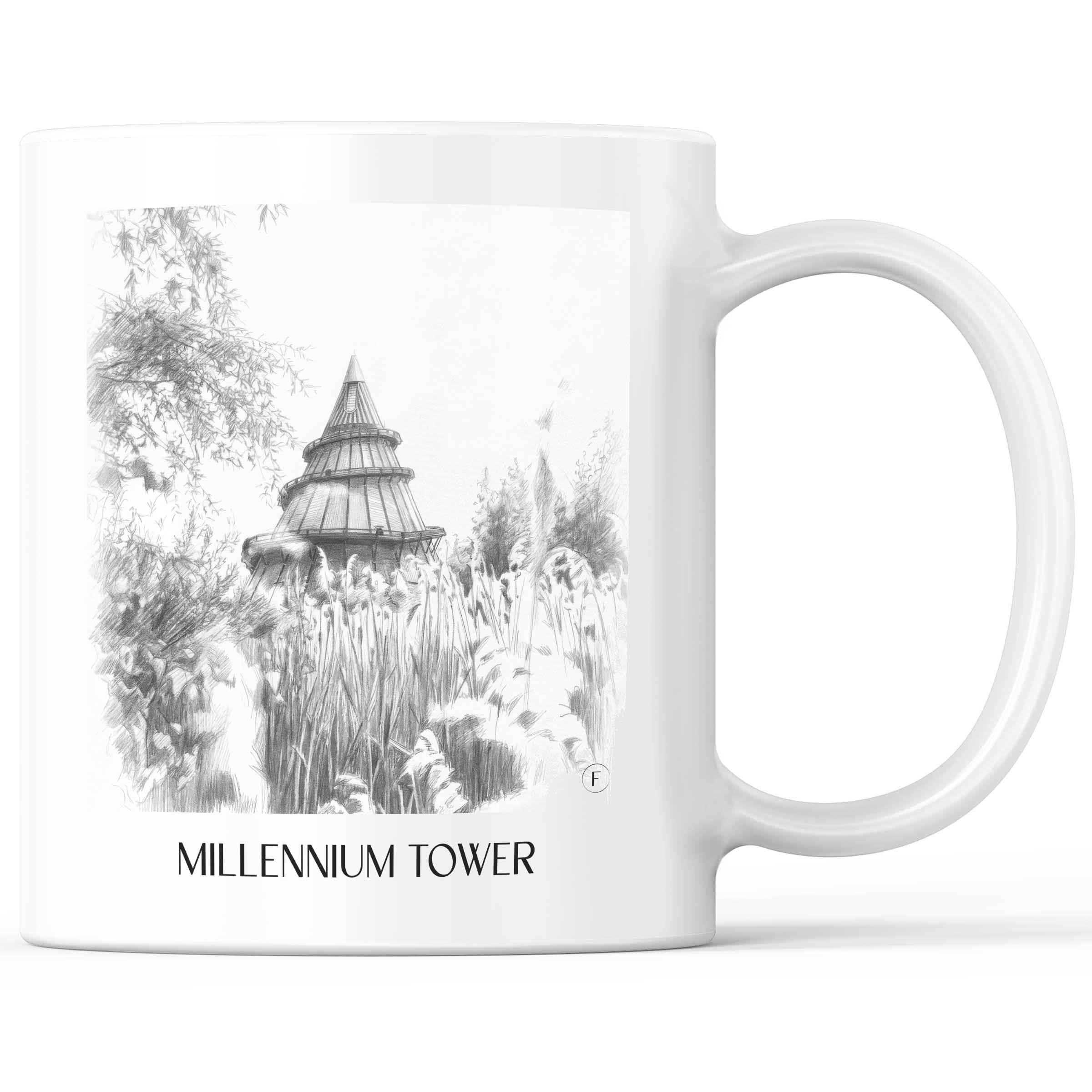Jahrtausendturm Kaffeebecher - Magdeburg - Deutschland Becher - Kaffeetasse im Zeichnung Stil