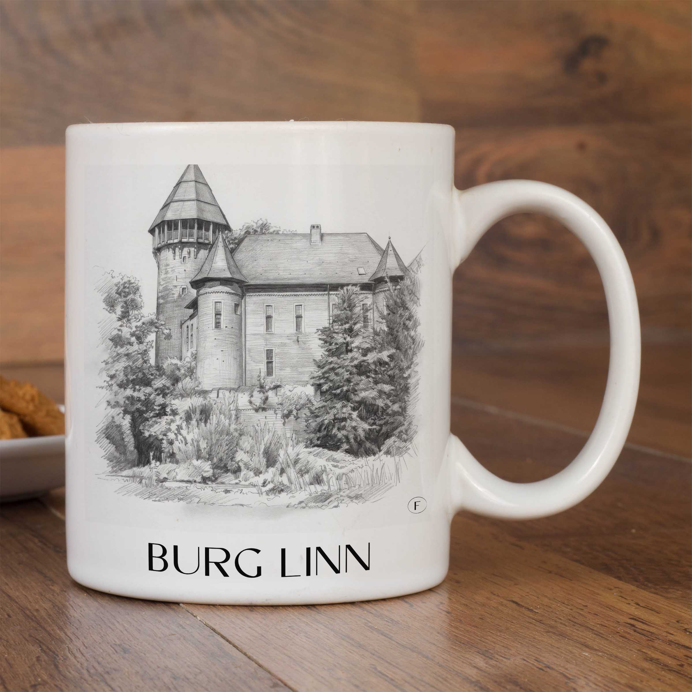 burg-linn-krefeld-deutschland-kaffeebecher-bleistift-zeichnung-drawing
