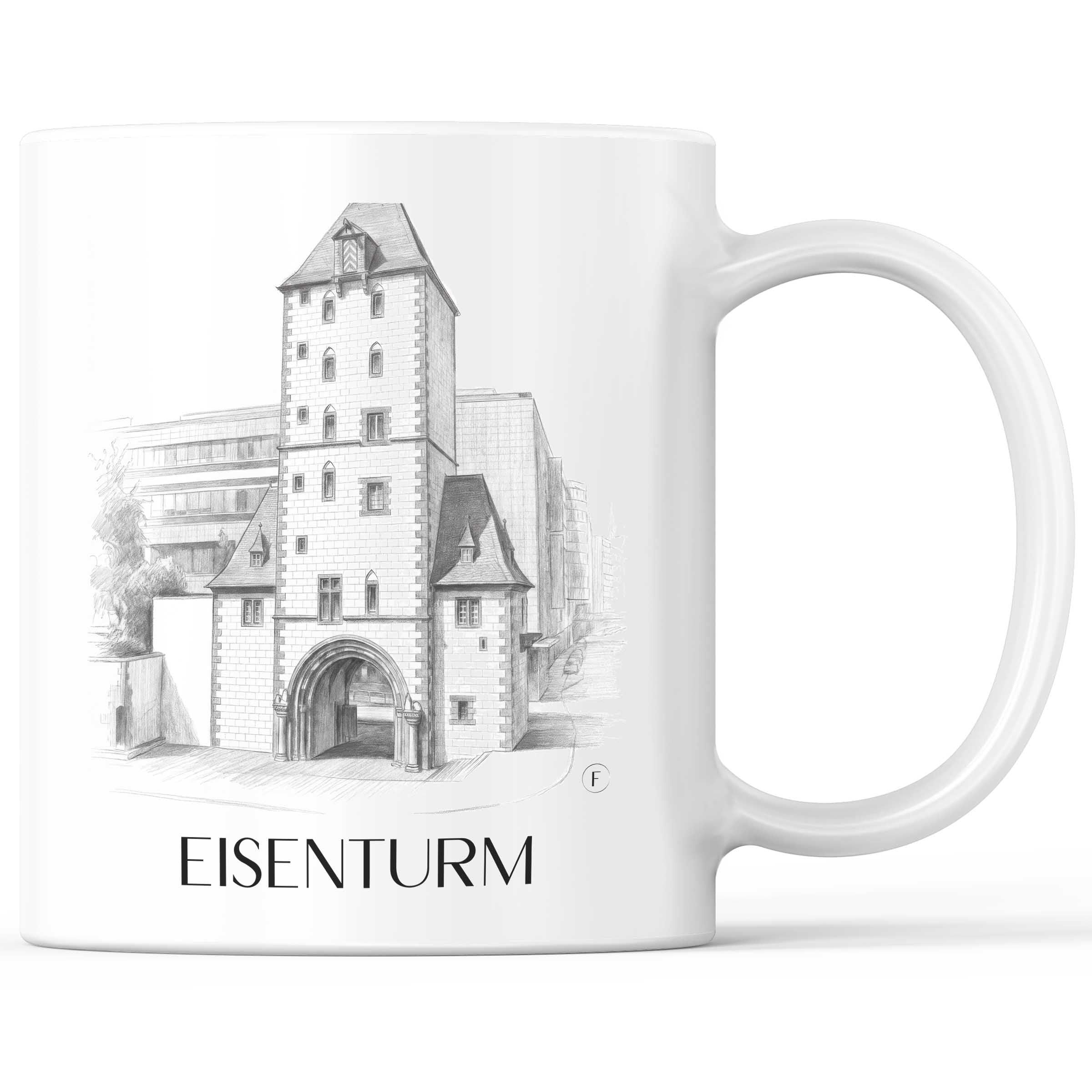 eisenturm-mainz-deutschland-kaffeebecher-bleistift-zeichnung-drawing