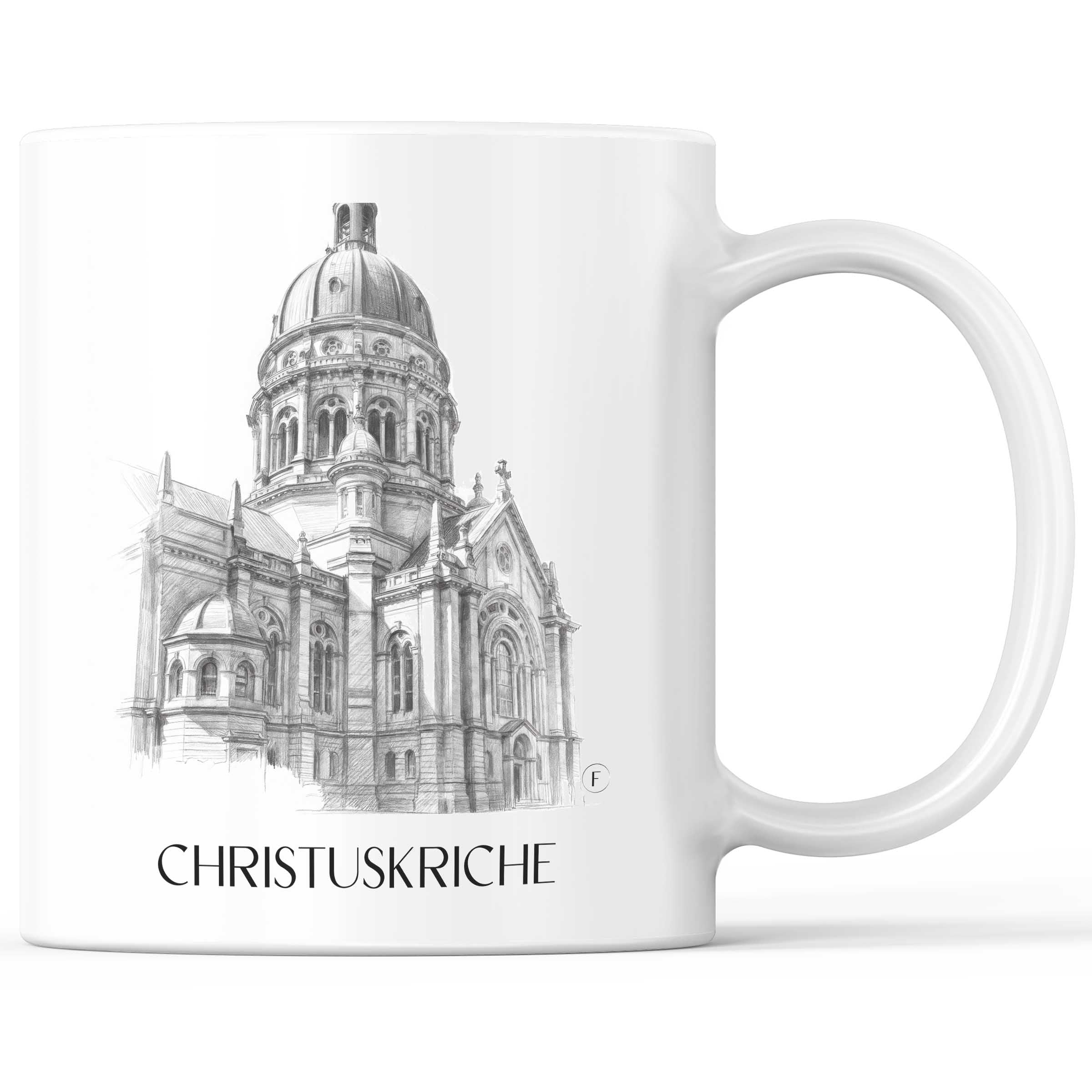 christuskriche-mainz-deutschland-kaffeebecher-bleistift-zeichnung-drawing