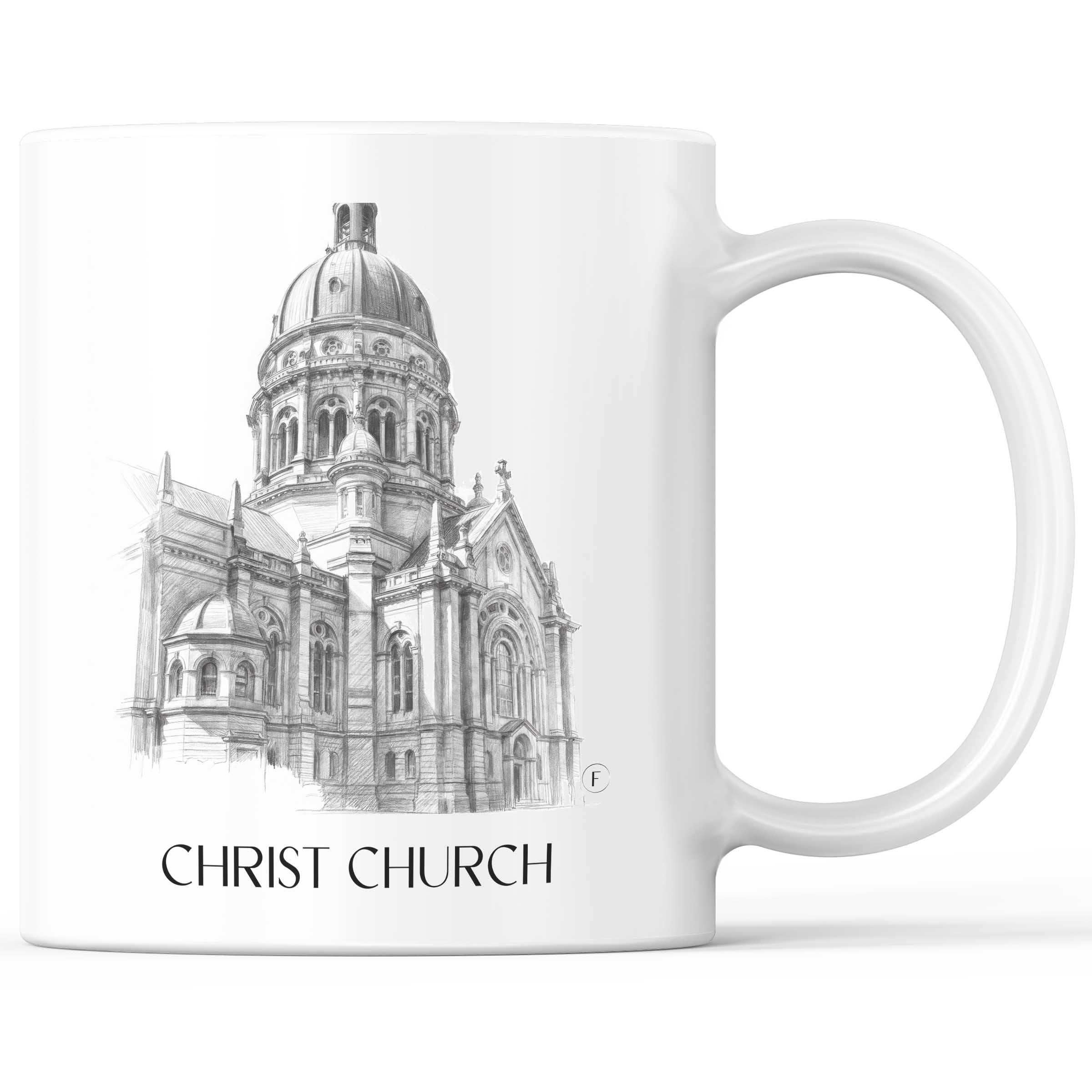 Christuskriche Kaffeebecher - Mainz - Deutschland Becher - Kaffeetasse im Zeichnung Stil
