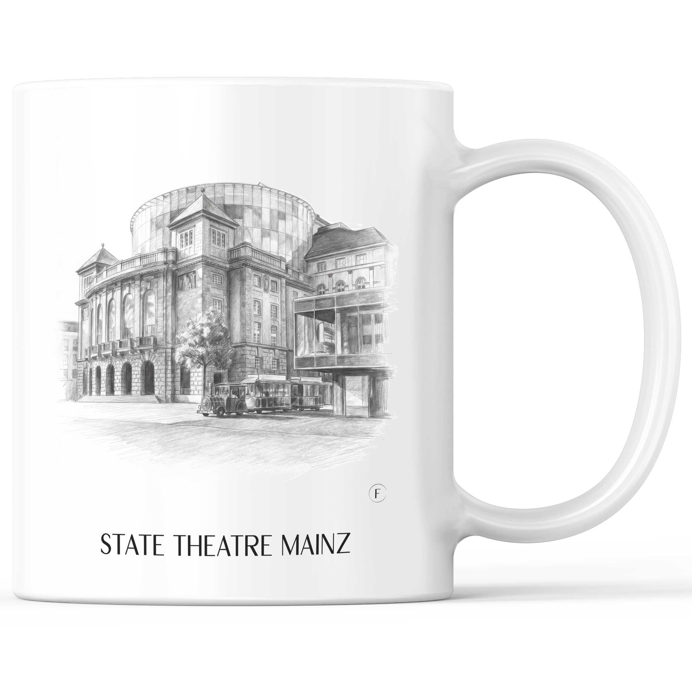 Staatstheater Kaffeebecher - Mainz - Deutschland Becher - Kaffeetasse im Zeichnung Stil