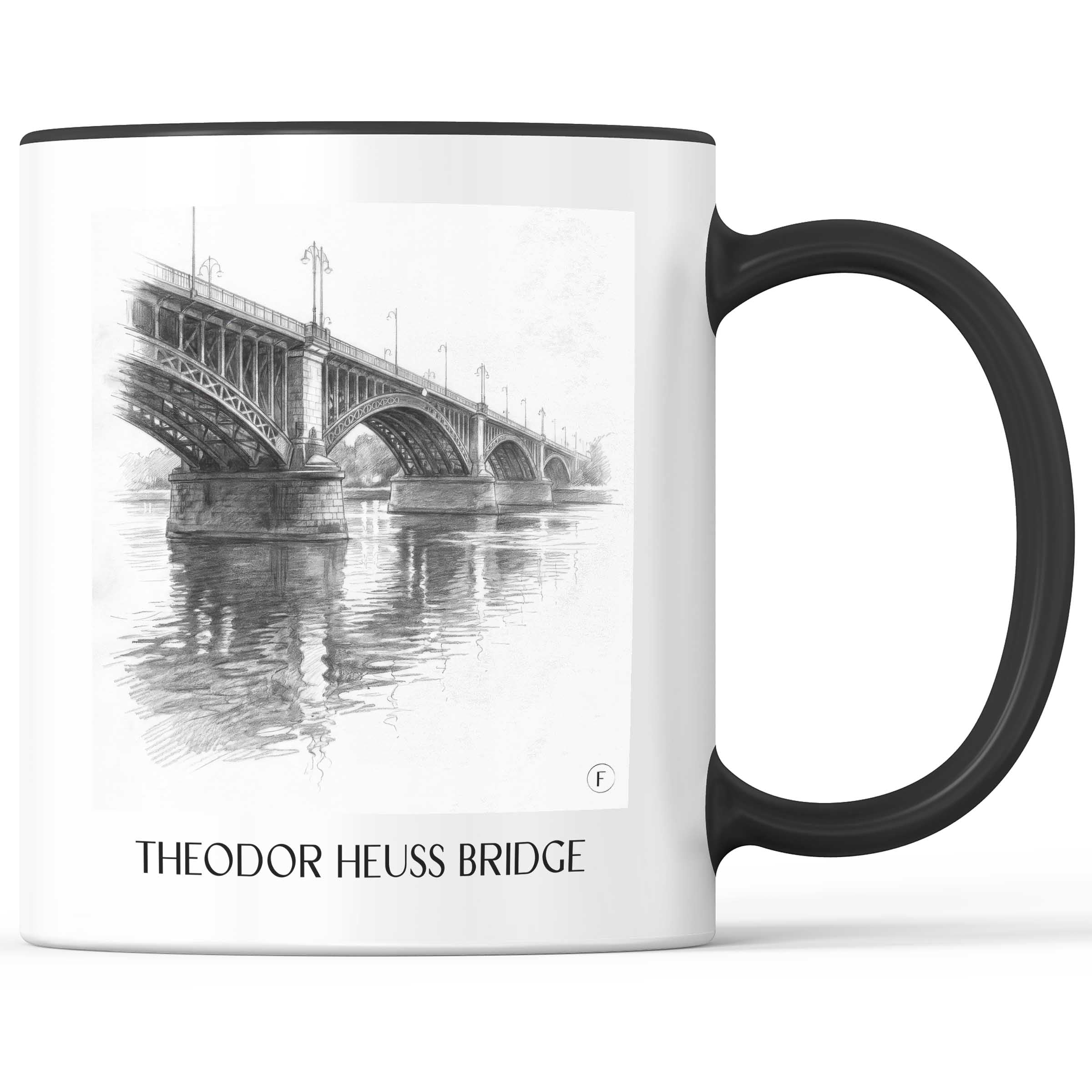 Theodor-Heuss-Brücke Kaffeebecher - Mainz - Deutschland Becher - Kaffeetasse im Zeichnung Stil