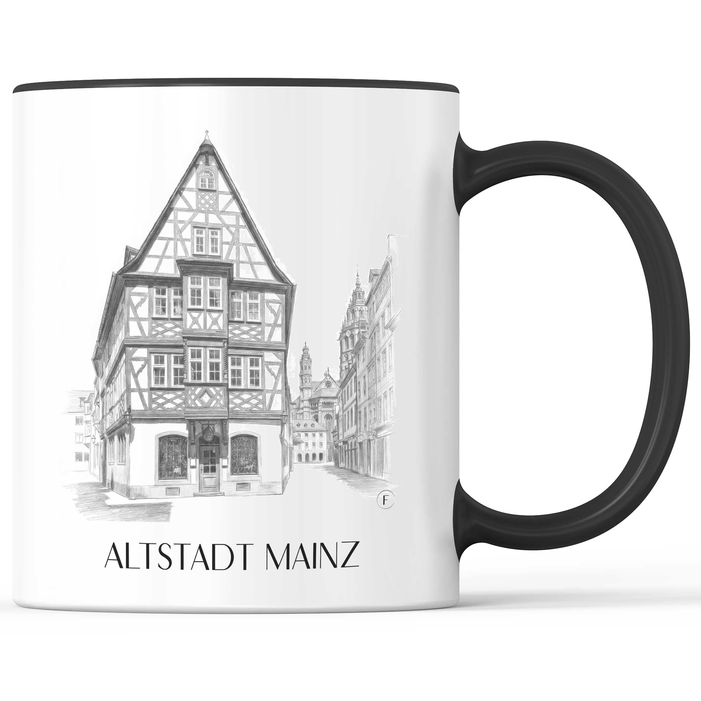 altstadt-mainz-deutschland-kaffeebecher-bleistift-zeichnung-drawing