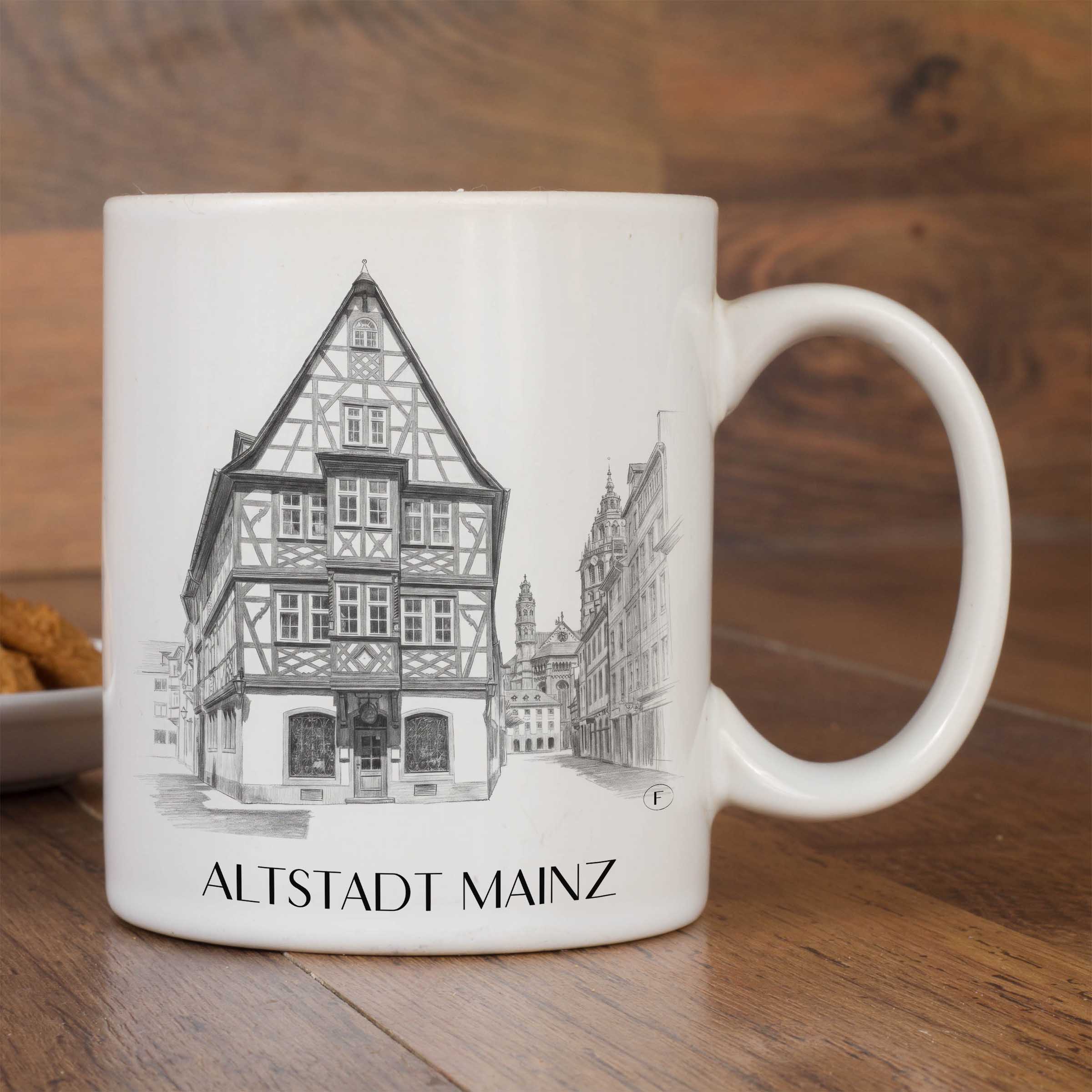 altstadt-mainz-deutschland-kaffeebecher-bleistift-zeichnung-drawing