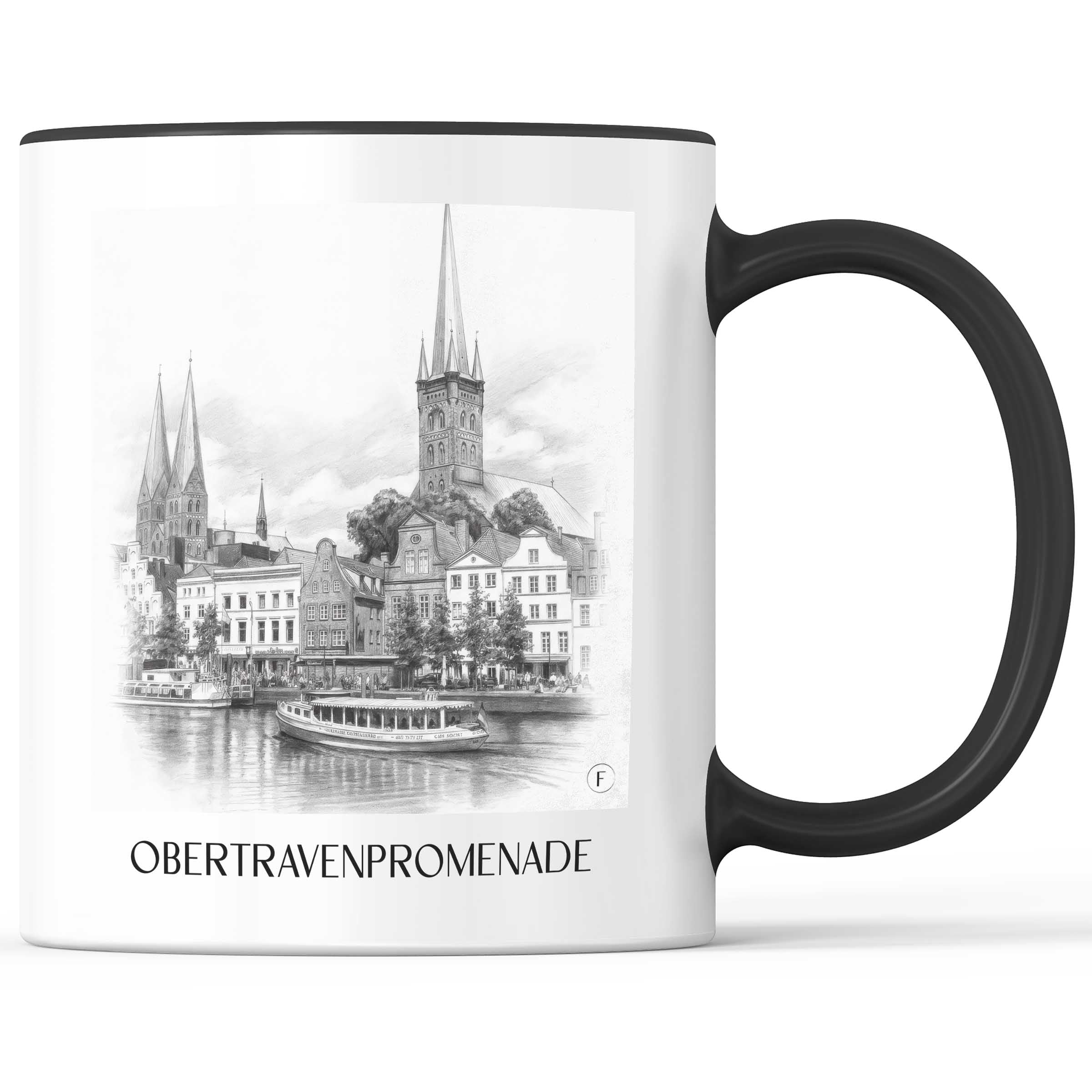 obertravenpromenade-lübeck-deutschland-kaffeebecher-bleistift-zeichnung-drawing