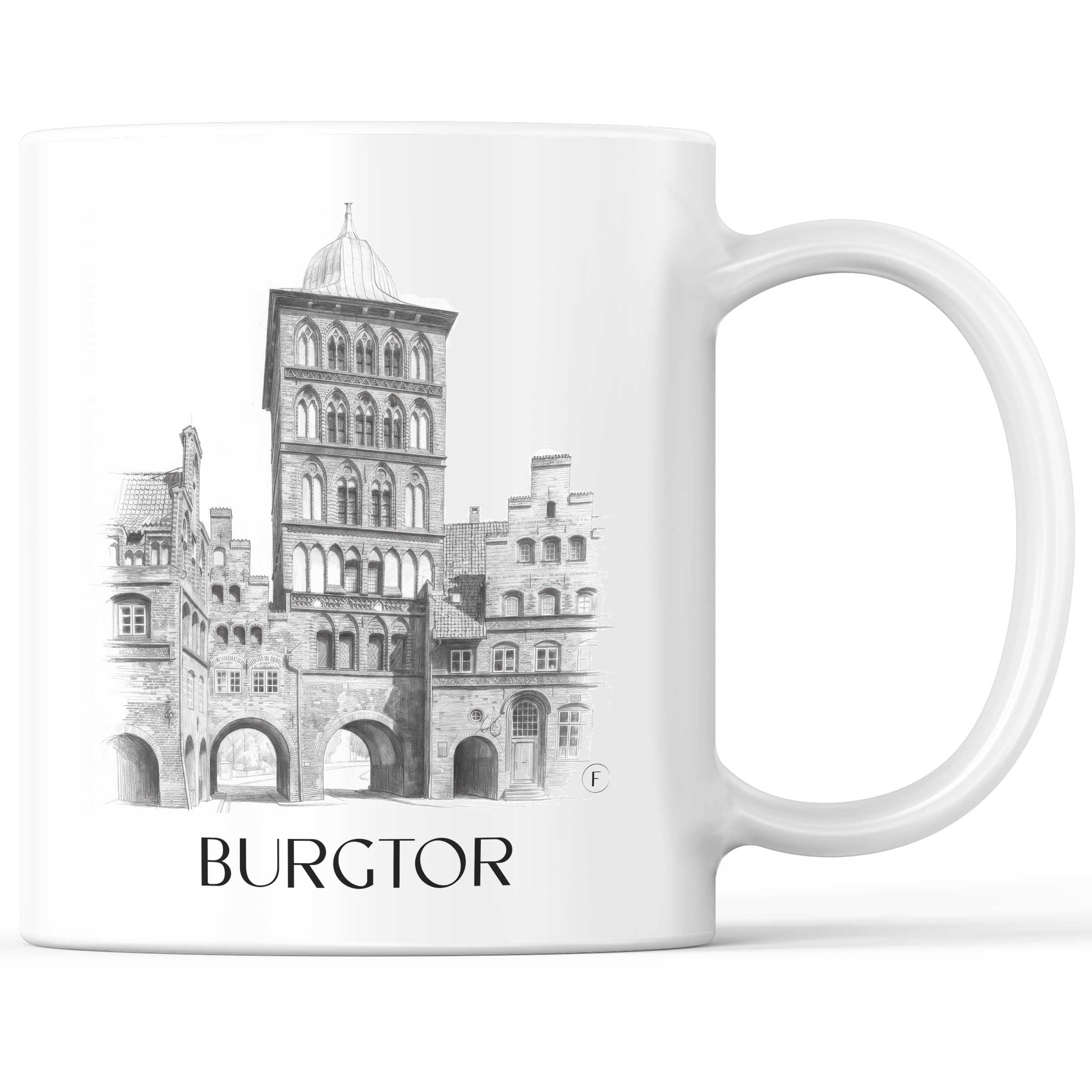burgtor-lübeck-deutschland-kaffeebecher-bleistift-zeichnung-drawing