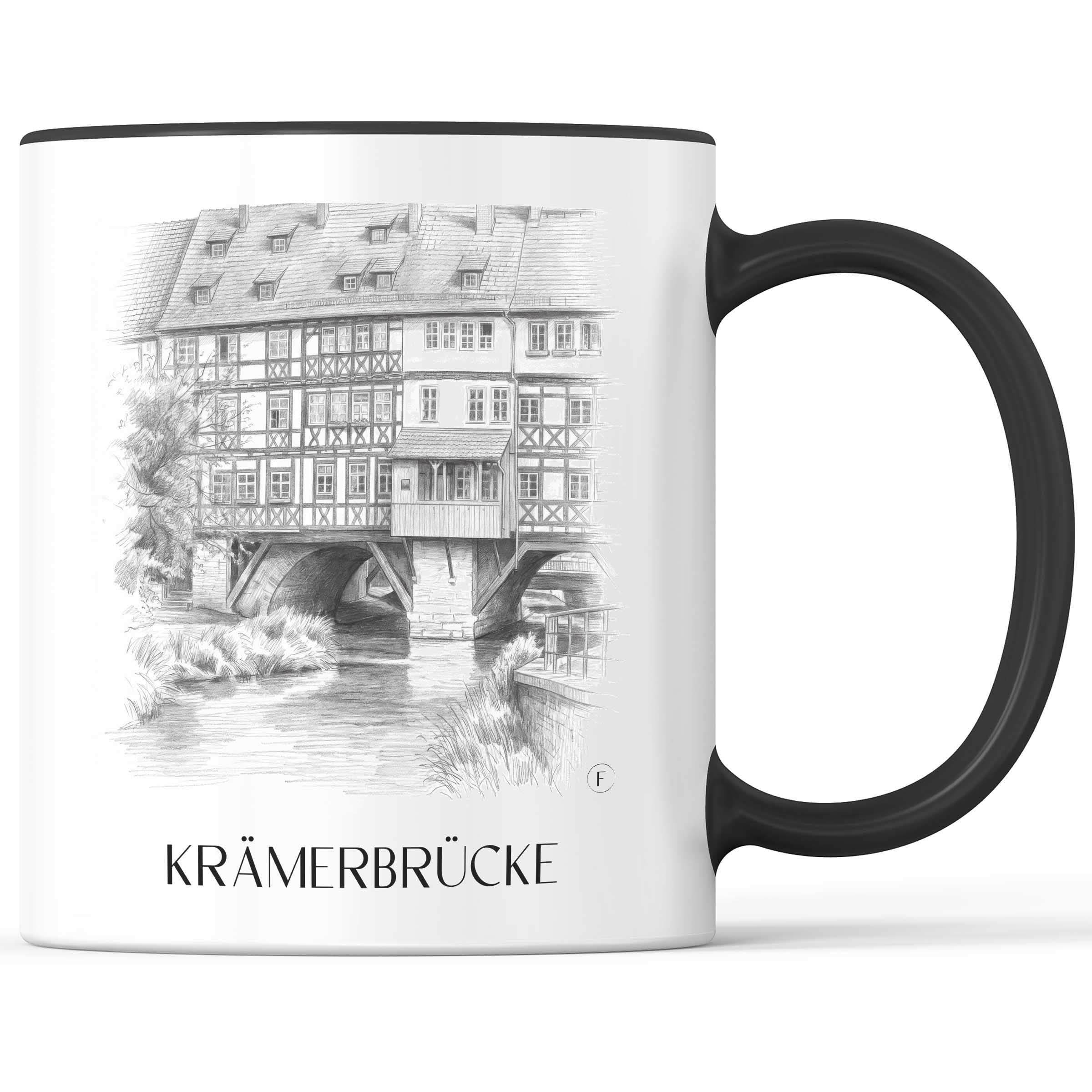 krämerbrücke-erfurt-deutschland-kaffeebecher-bleistift-zeichnung-drawing