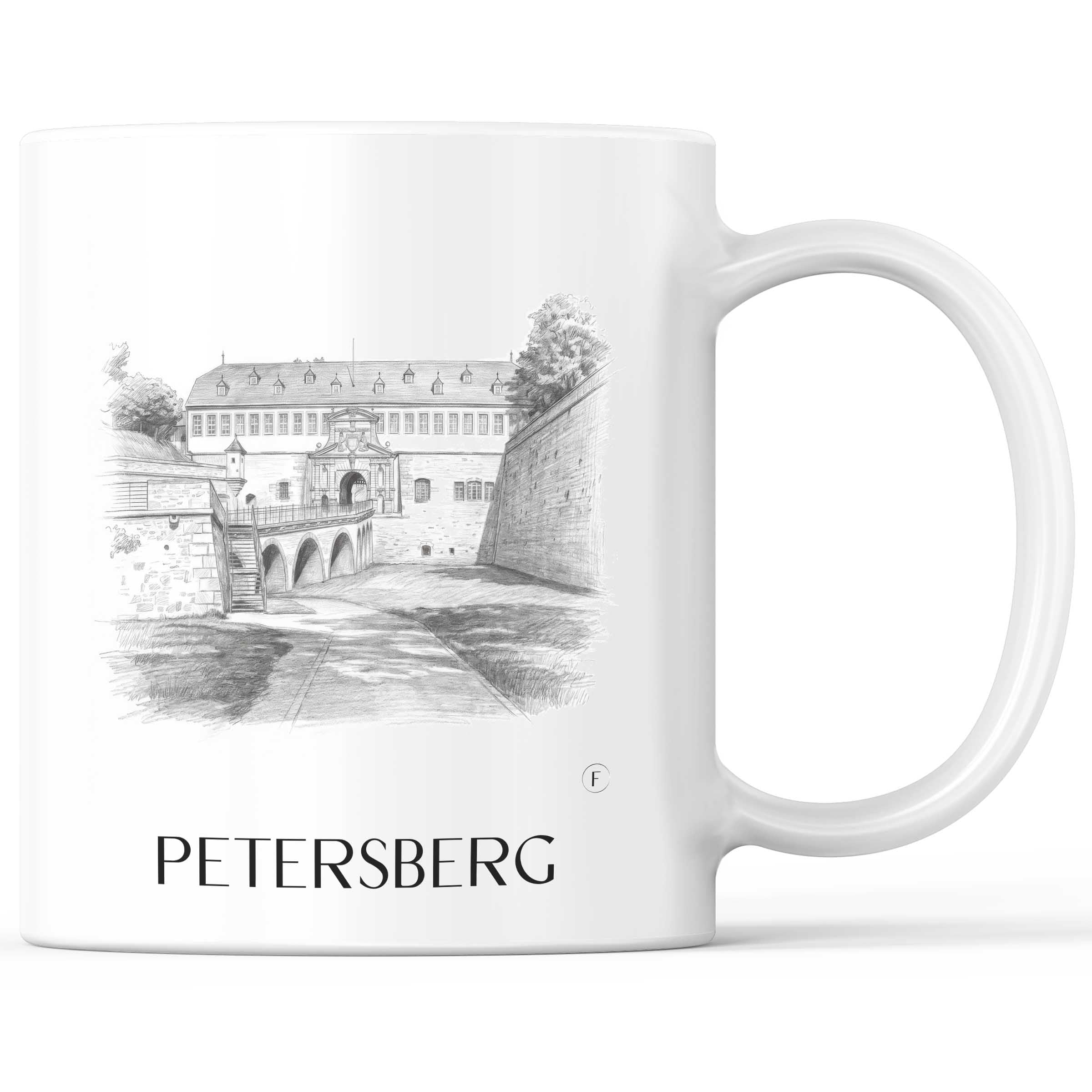 Petersberg Kaffeebecher - Erfurt - Deutschland Becher - Kaffeetasse im Zeichnung Stil