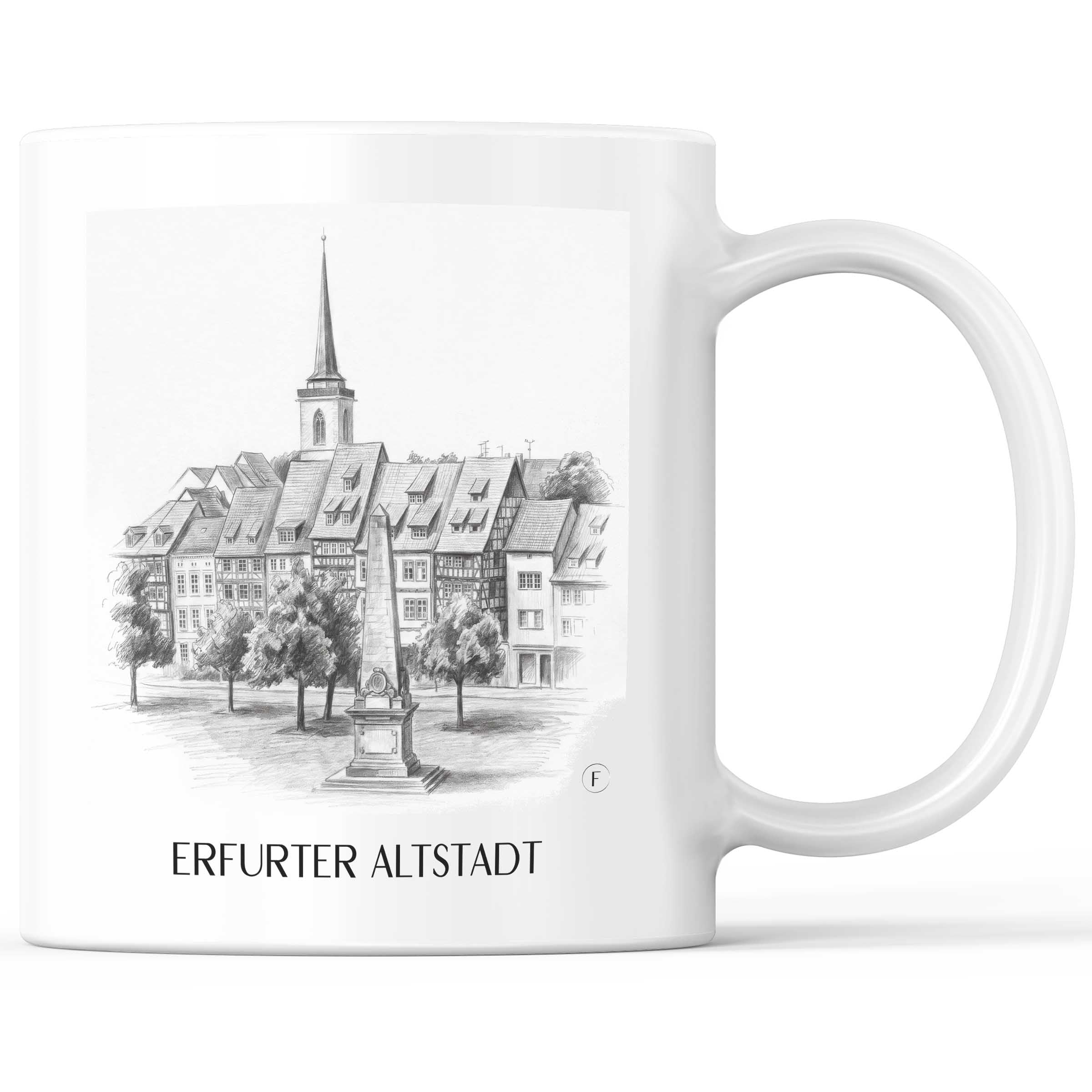 altstadt-erfurt-deutschland-kaffeebecher-bleistift-zeichnung-drawing