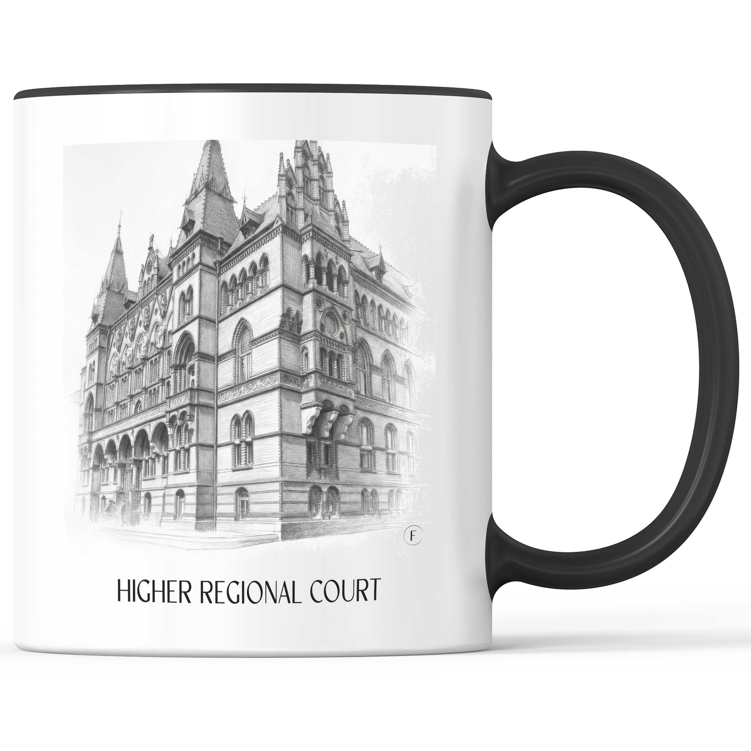 Oberlandesgericht Kaffeebecher - Rostock - Deutschland Becher - Kaffeetasse im Zeichnung Stil