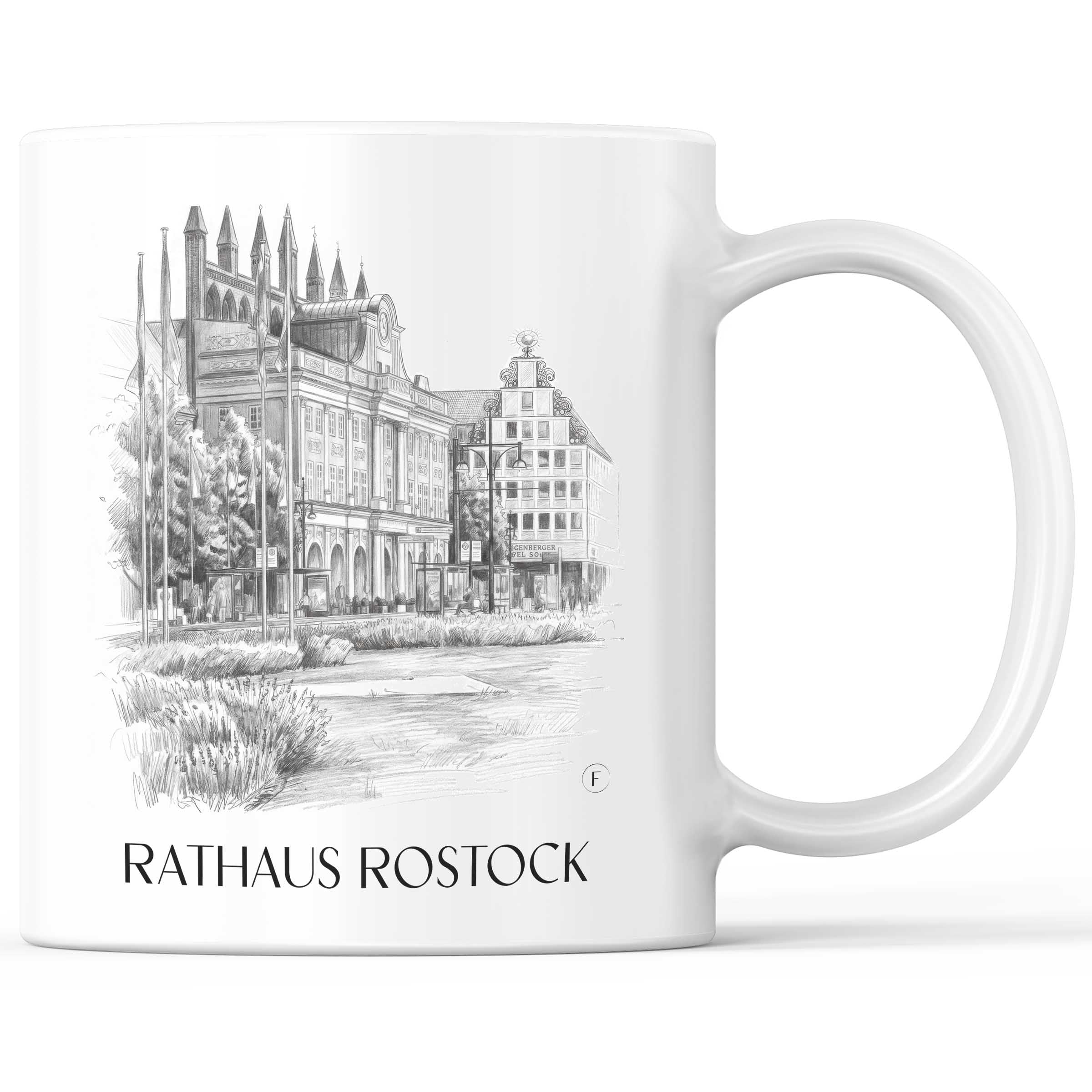 rathaus-rostock-deutschland-kaffeebecher-bleistift-zeichnung-drawing