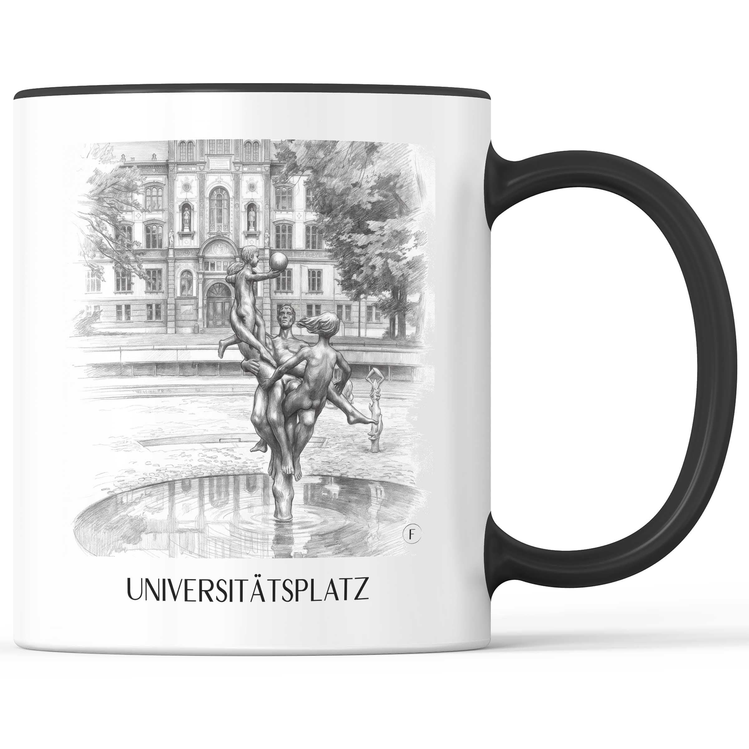 universitätsplatz-rostock-deutschland-kaffeebecher-bleistift-zeichnung-drawing