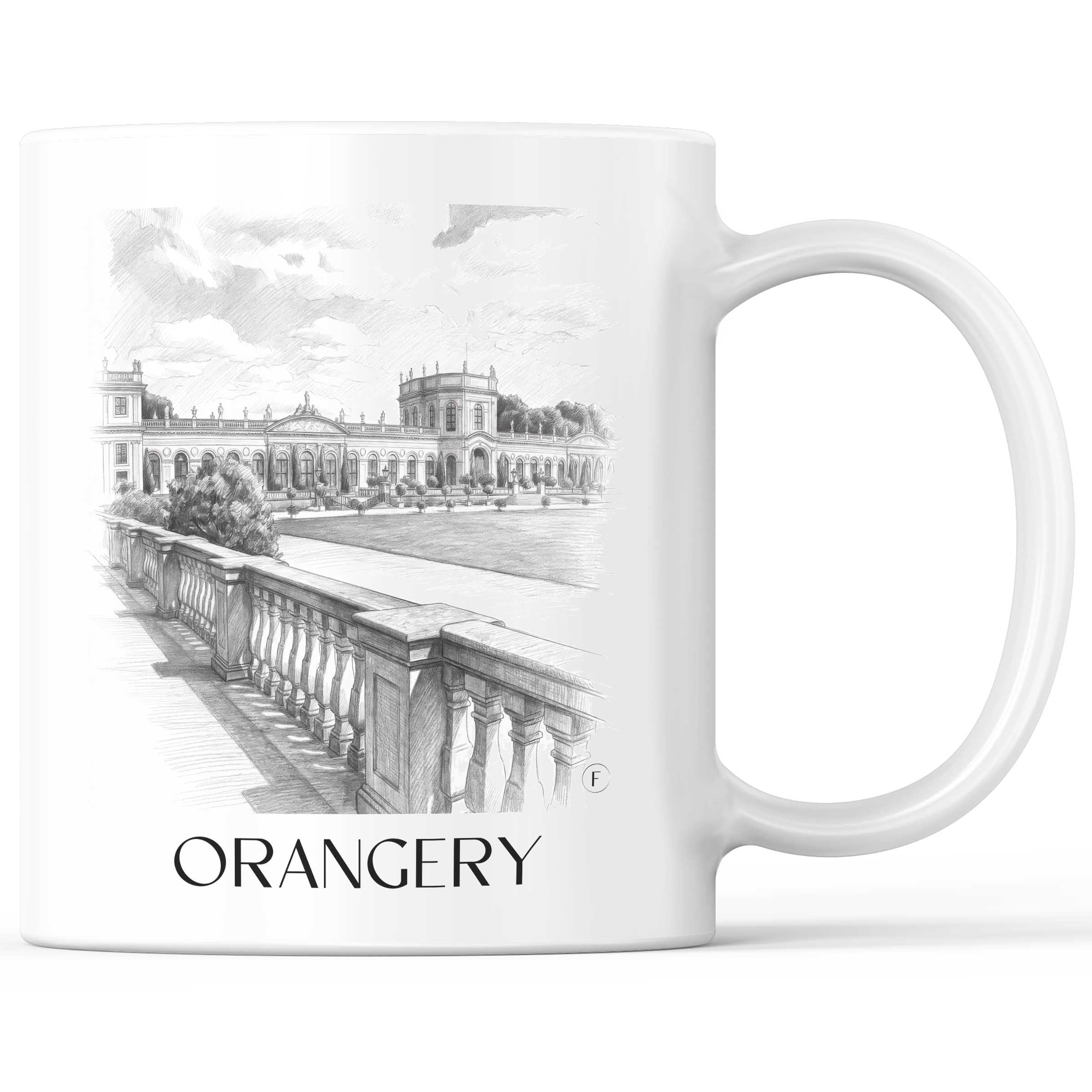 Orangerie Kaffeebecher - Kassel - Deutschland Becher - Kaffeetasse im Zeichnung Stil