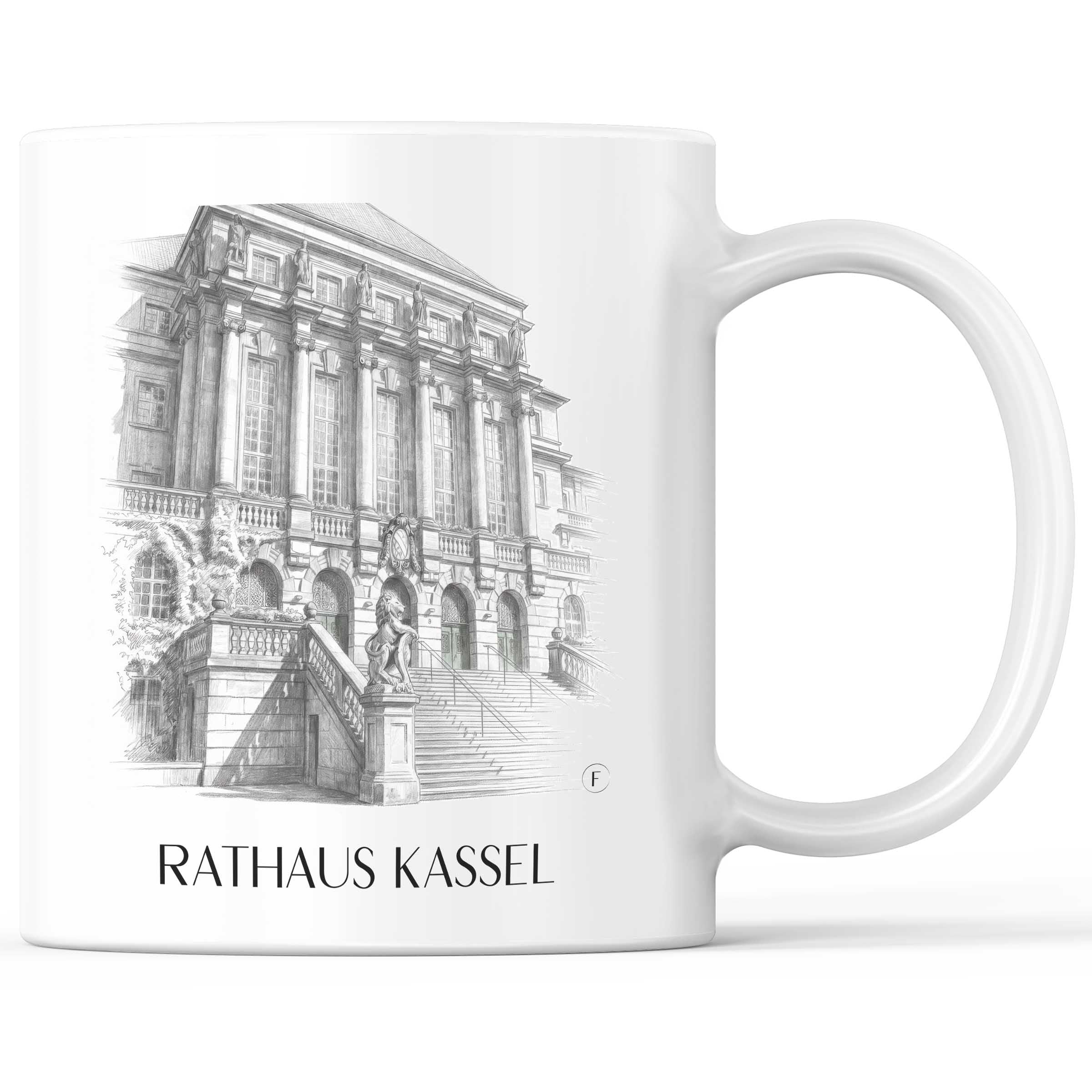 rathaus-kassel-deutschland-kaffeebecher-bleistift-zeichnung-drawing