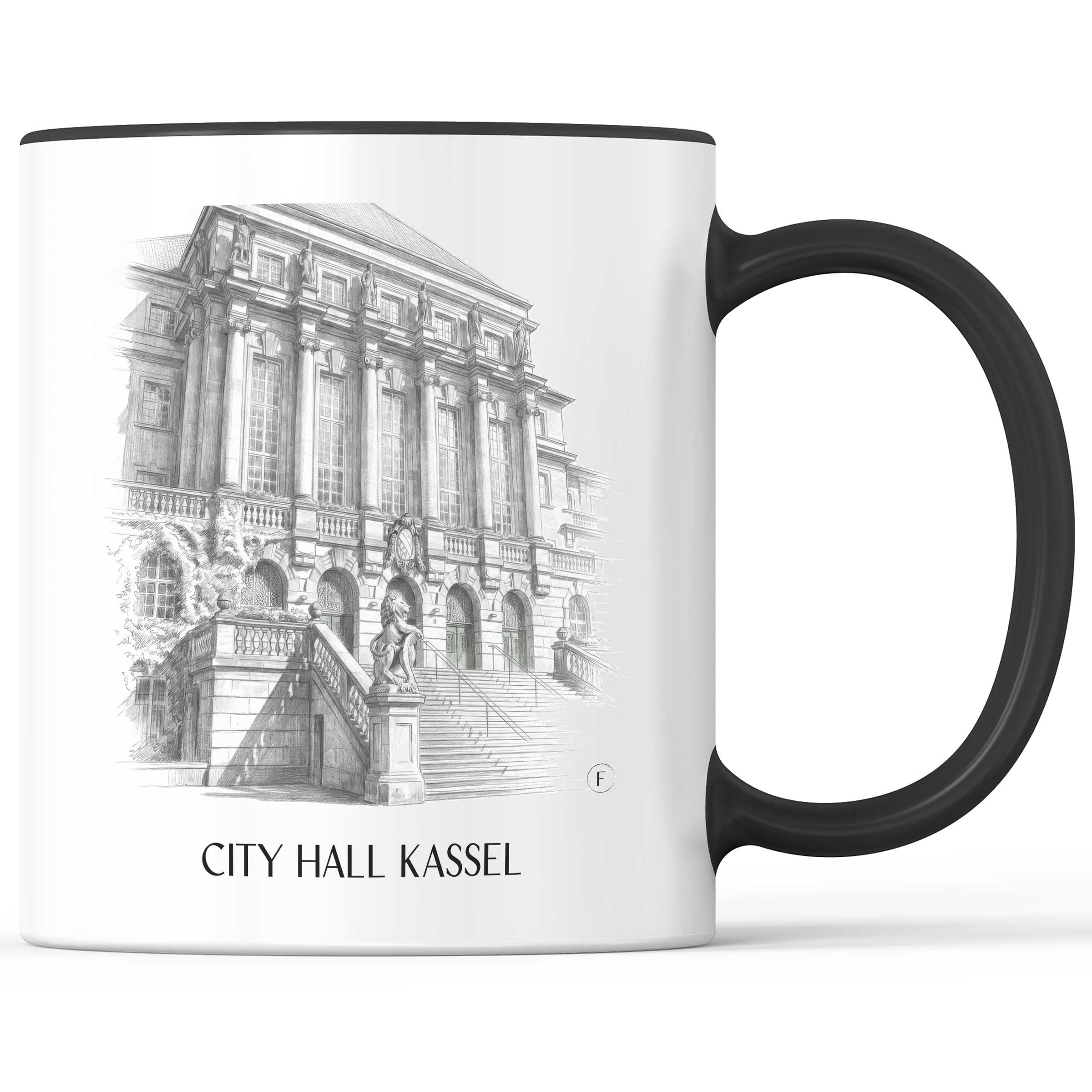 Rathaus Kaffeebecher - Kassel - Deutschland Becher - Kaffeetasse im Zeichnung Stil