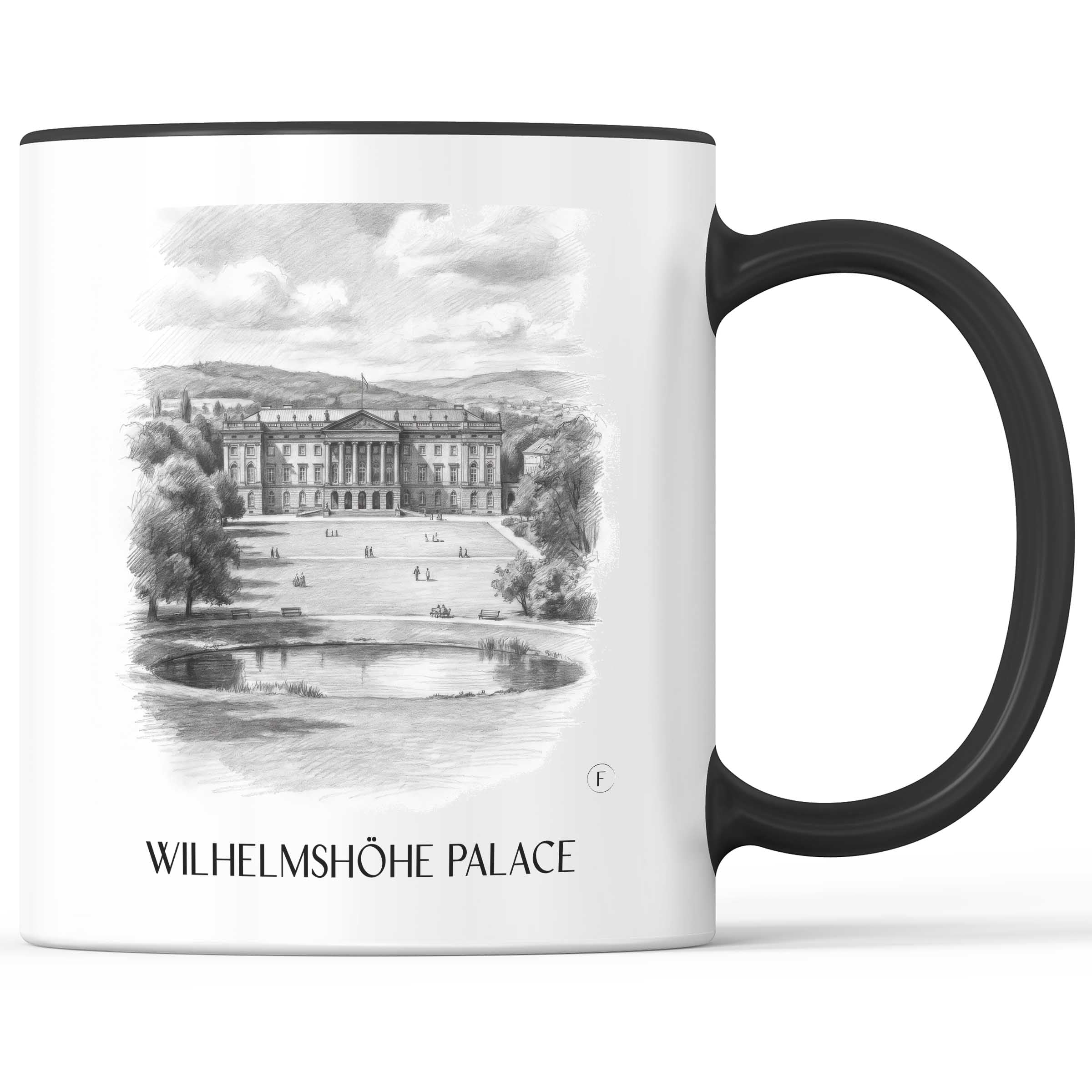 Schloss Wilhelmshöhe Kaffeebecher - Kassel - Deutschland Becher - Kaffeetasse im Zeichnung Stil