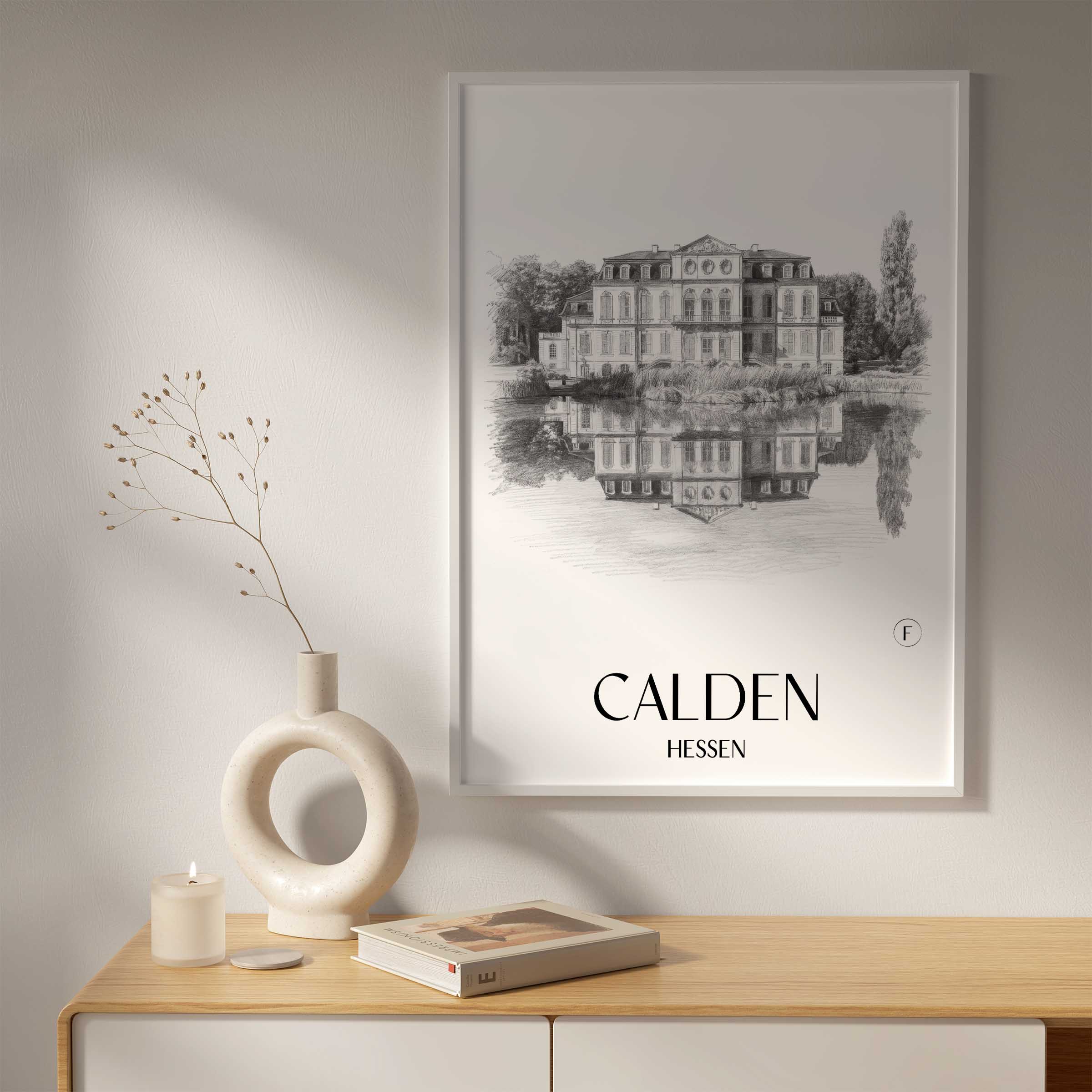calden-hessen-deutschland-poster-bleistift-zeichnung-drawing