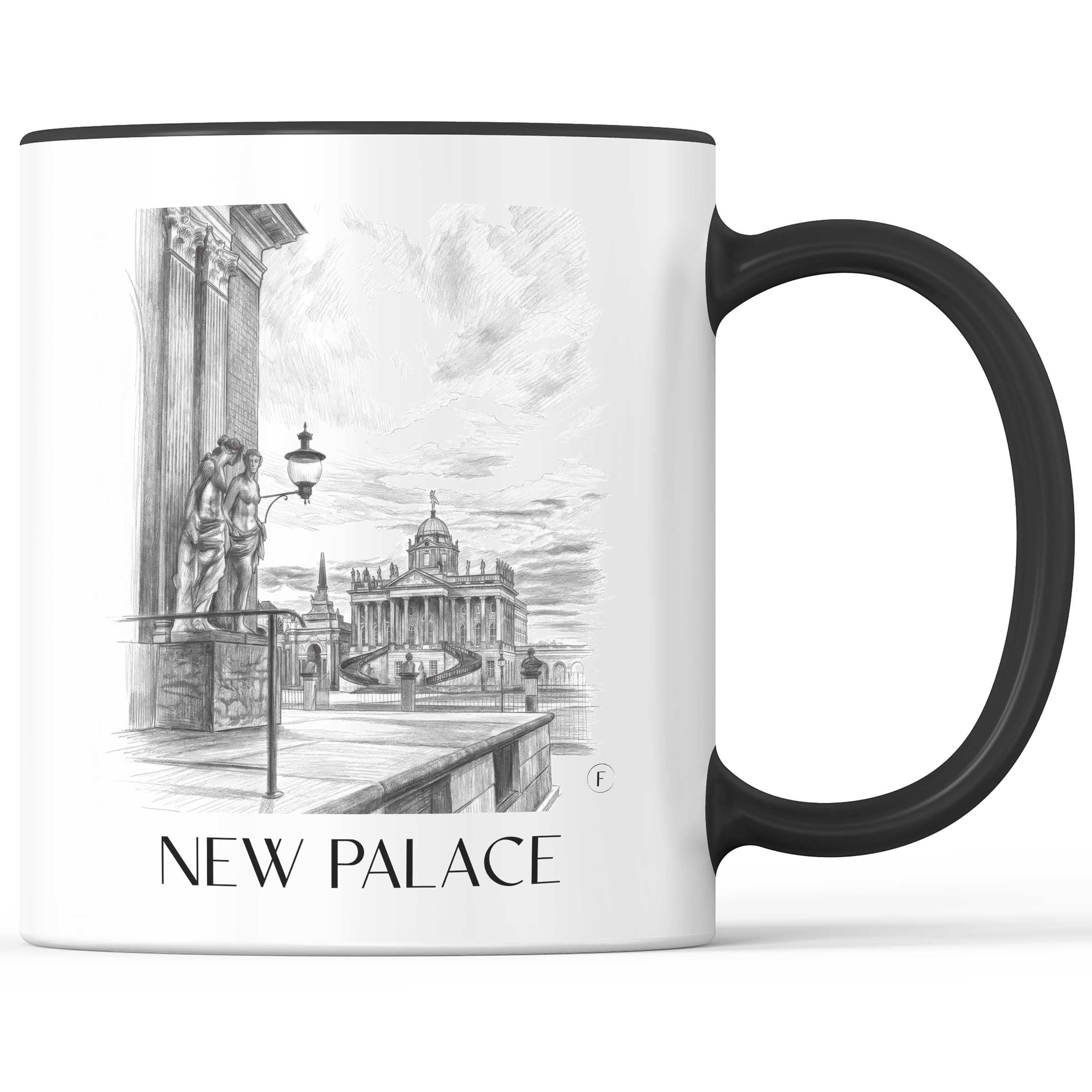 Neues Palais Kaffeebecher - Potsdam - Deutschland Becher - Kaffeetasse im Zeichnung Stil