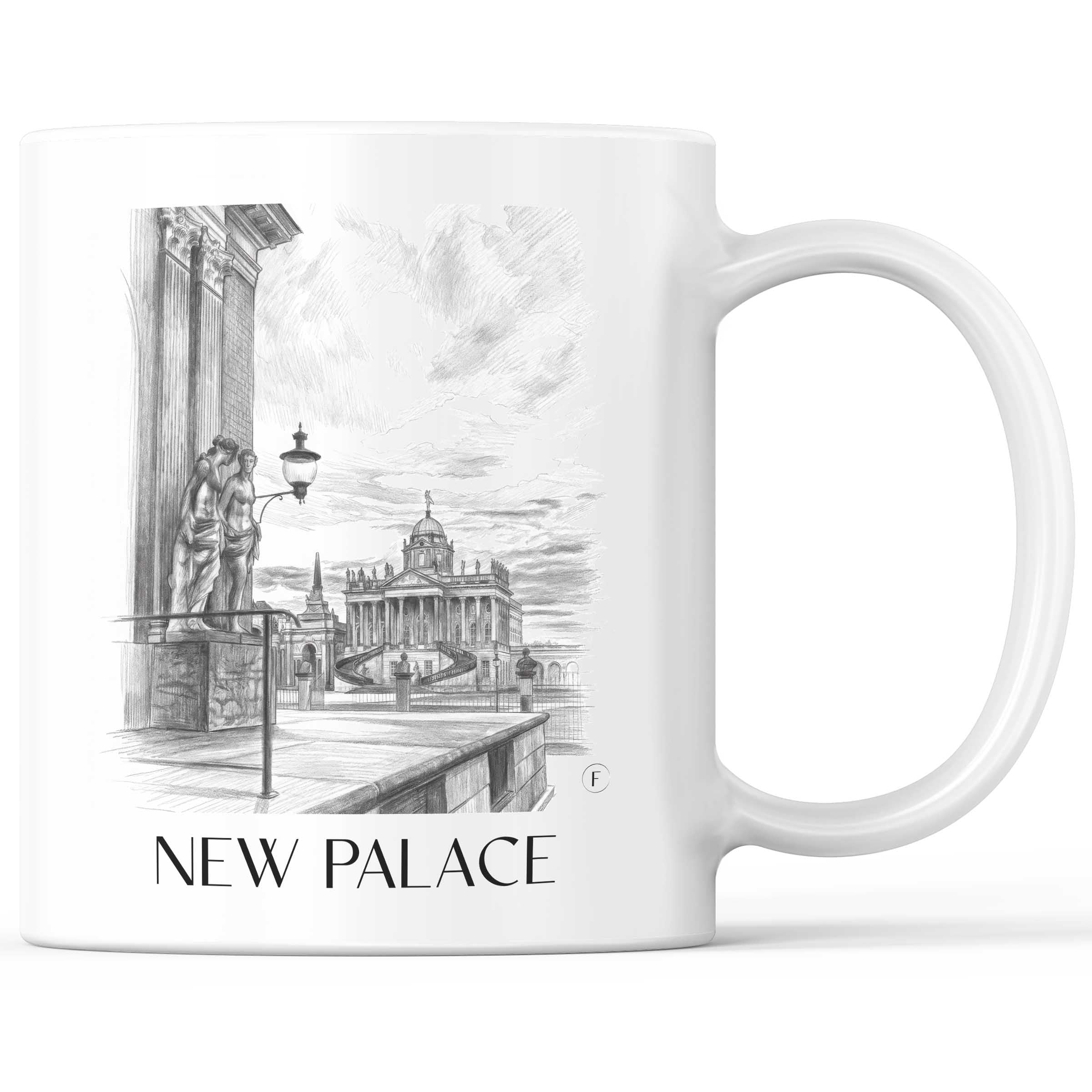Neues Palais Kaffeebecher - Potsdam - Deutschland Becher - Kaffeetasse im Zeichnung Stil