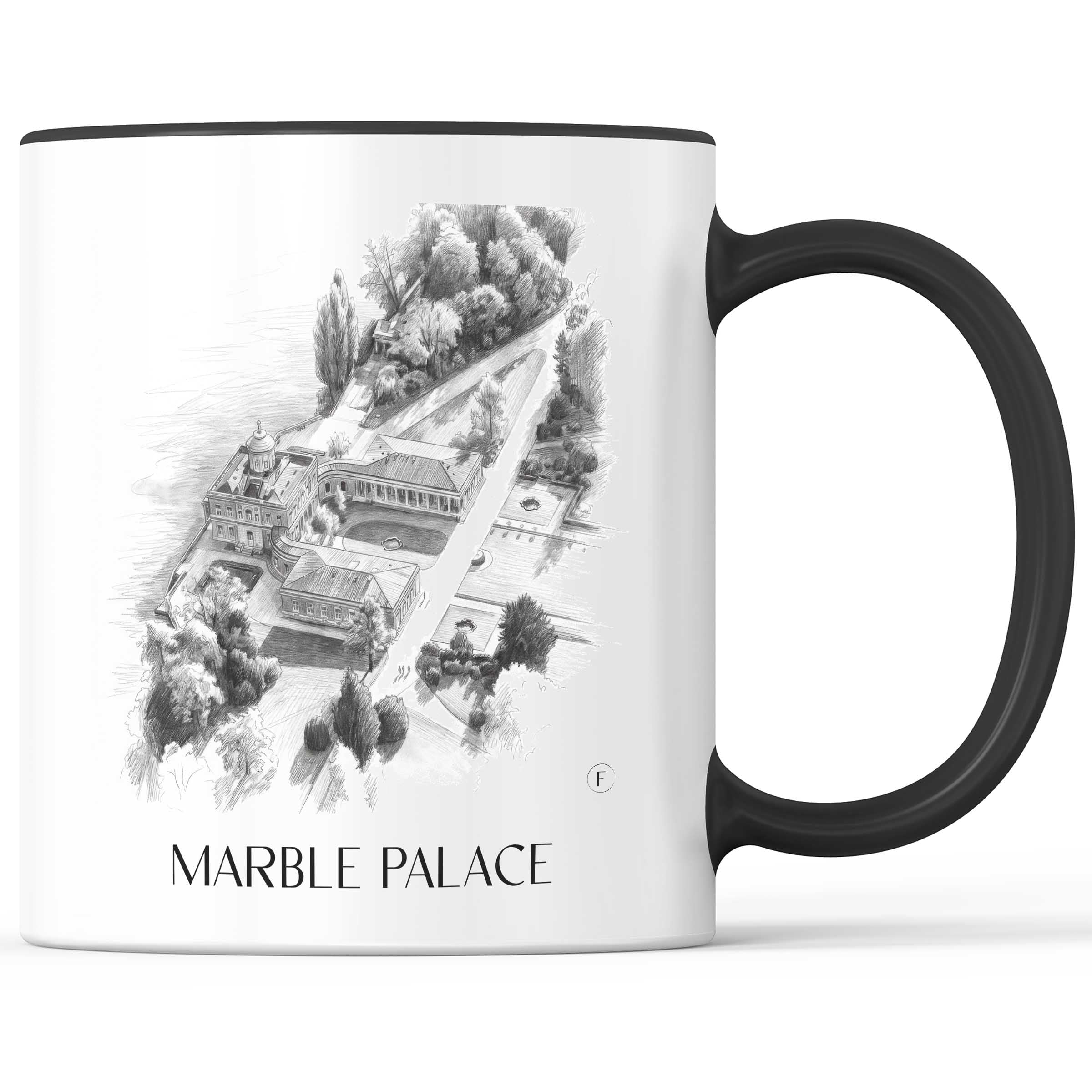 Marmorpalais Kaffeebecher - Potsdam - Deutschland Becher - Kaffeetasse im Zeichnung Stil