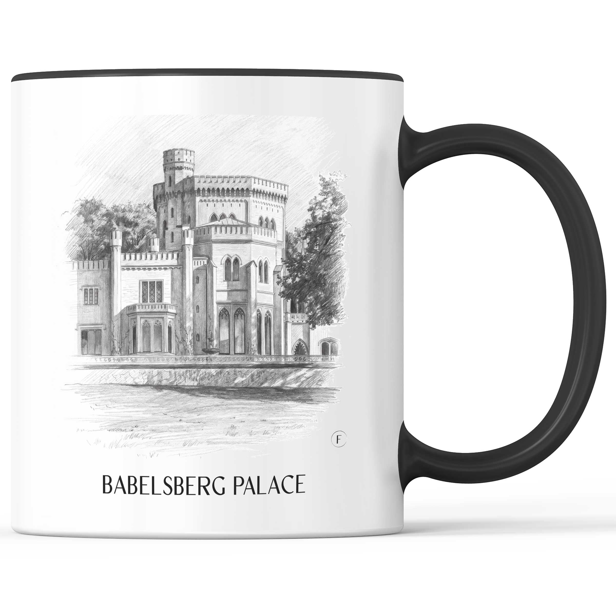 Schloss Babelsberg Kaffeebecher - Potsdam - Deutschland Becher - Kaffeetasse im Zeichnung Stil