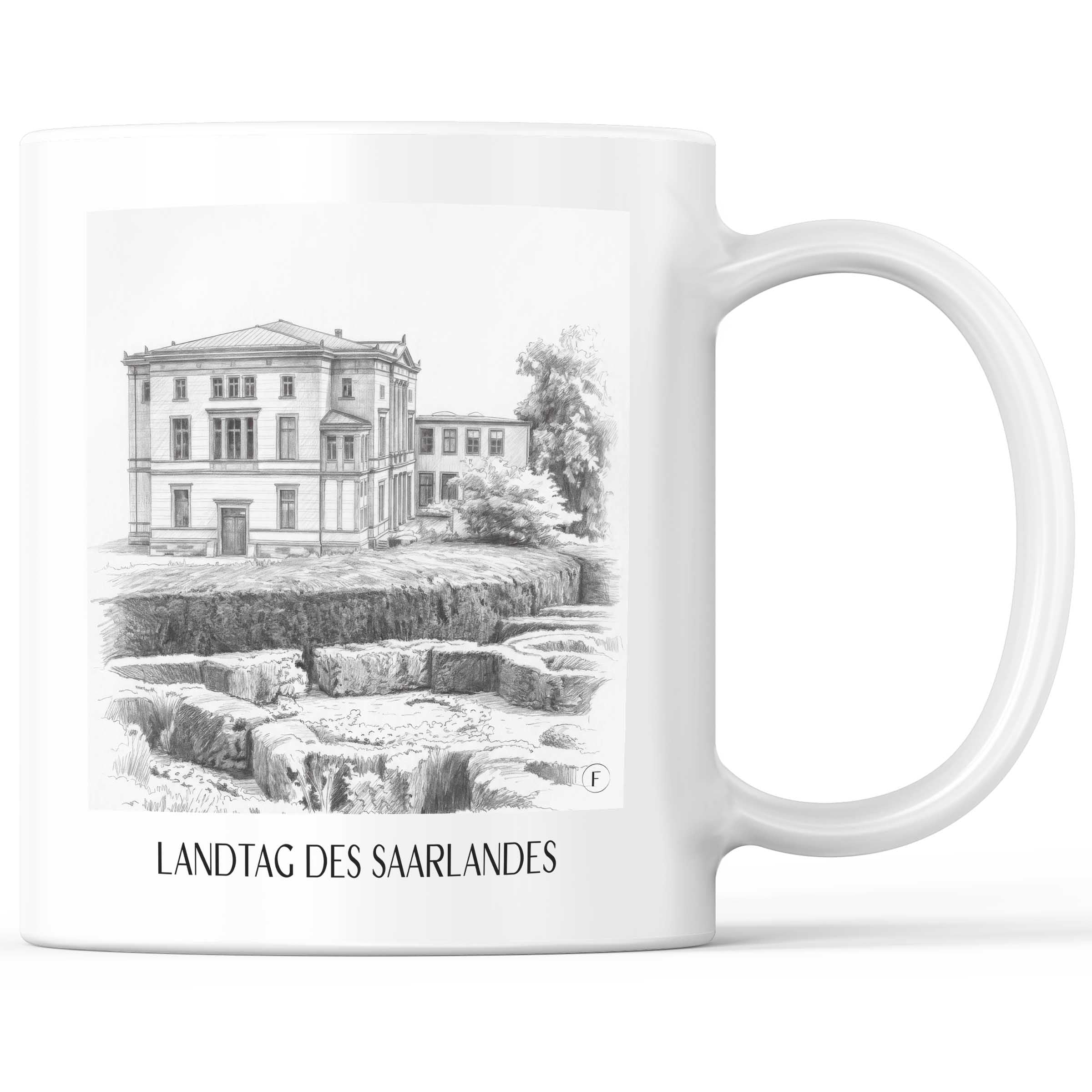 landtag-des-saarlandes-saarbrücken-deutschland-kaffeebecher-bleistift-zeichnung-drawing