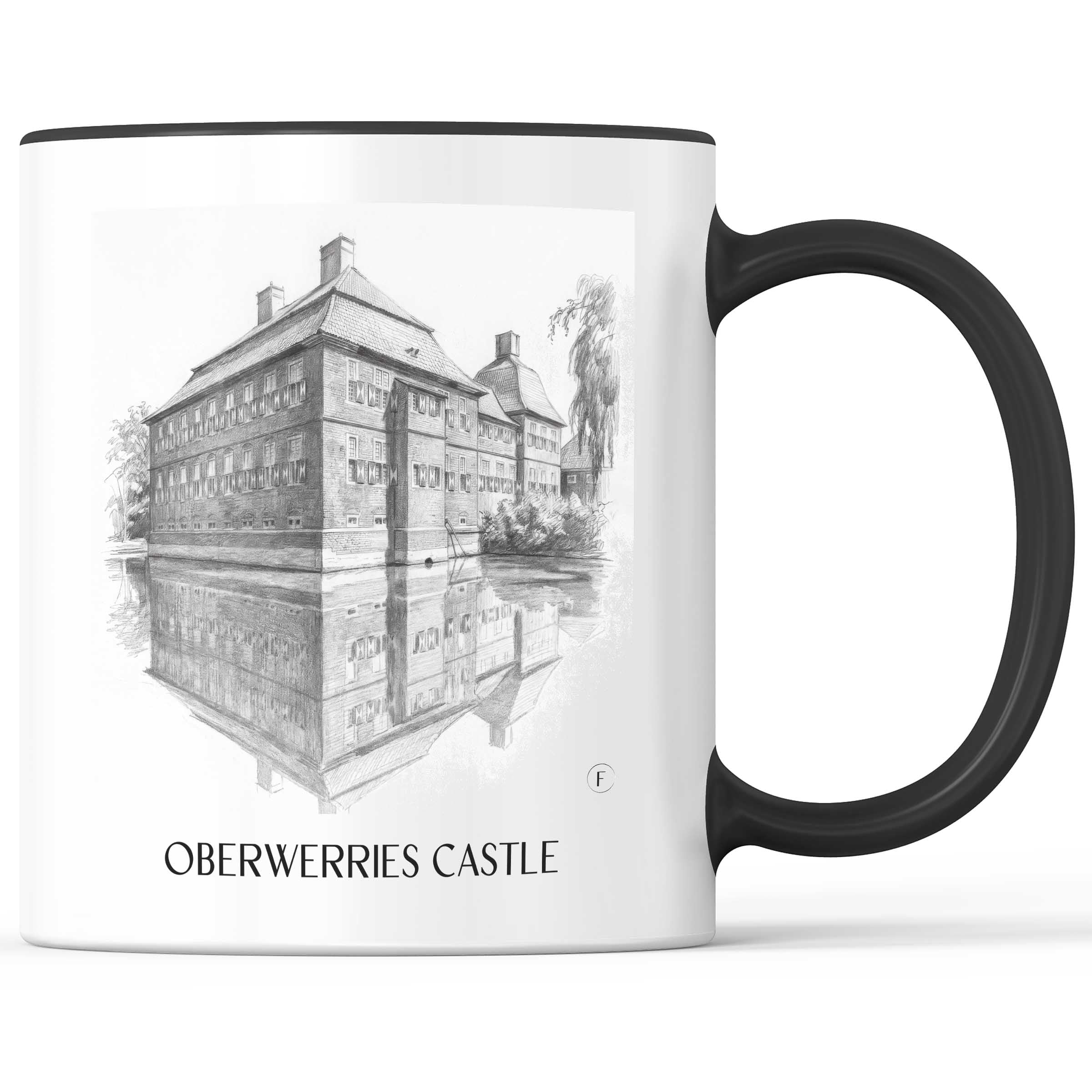 Schloss Oberwerries Kaffeebecher - Hamm - Deutschland Becher - Kaffeetasse im Zeichnung Stil