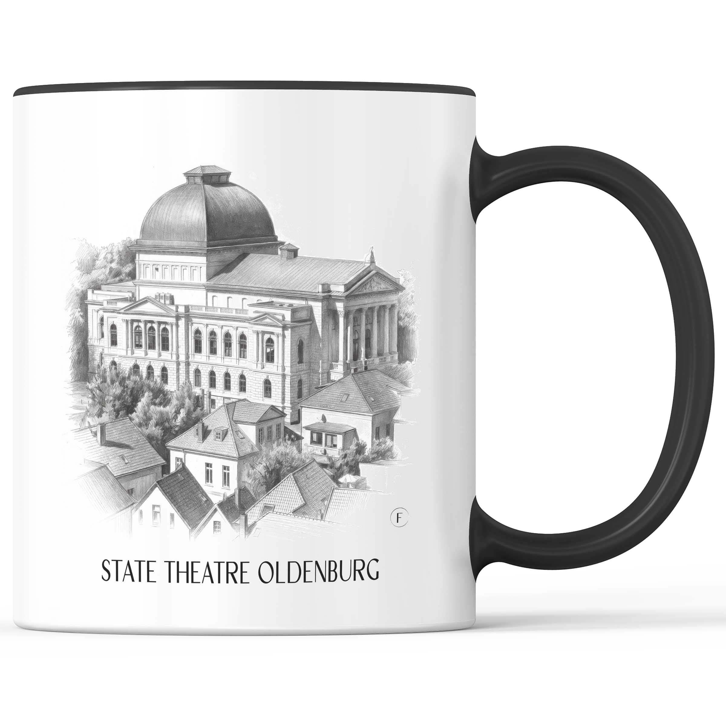 Staatstheater Kaffeebecher - Oldenburg - Deutschland Becher - Kaffeetasse im Zeichnung Stil