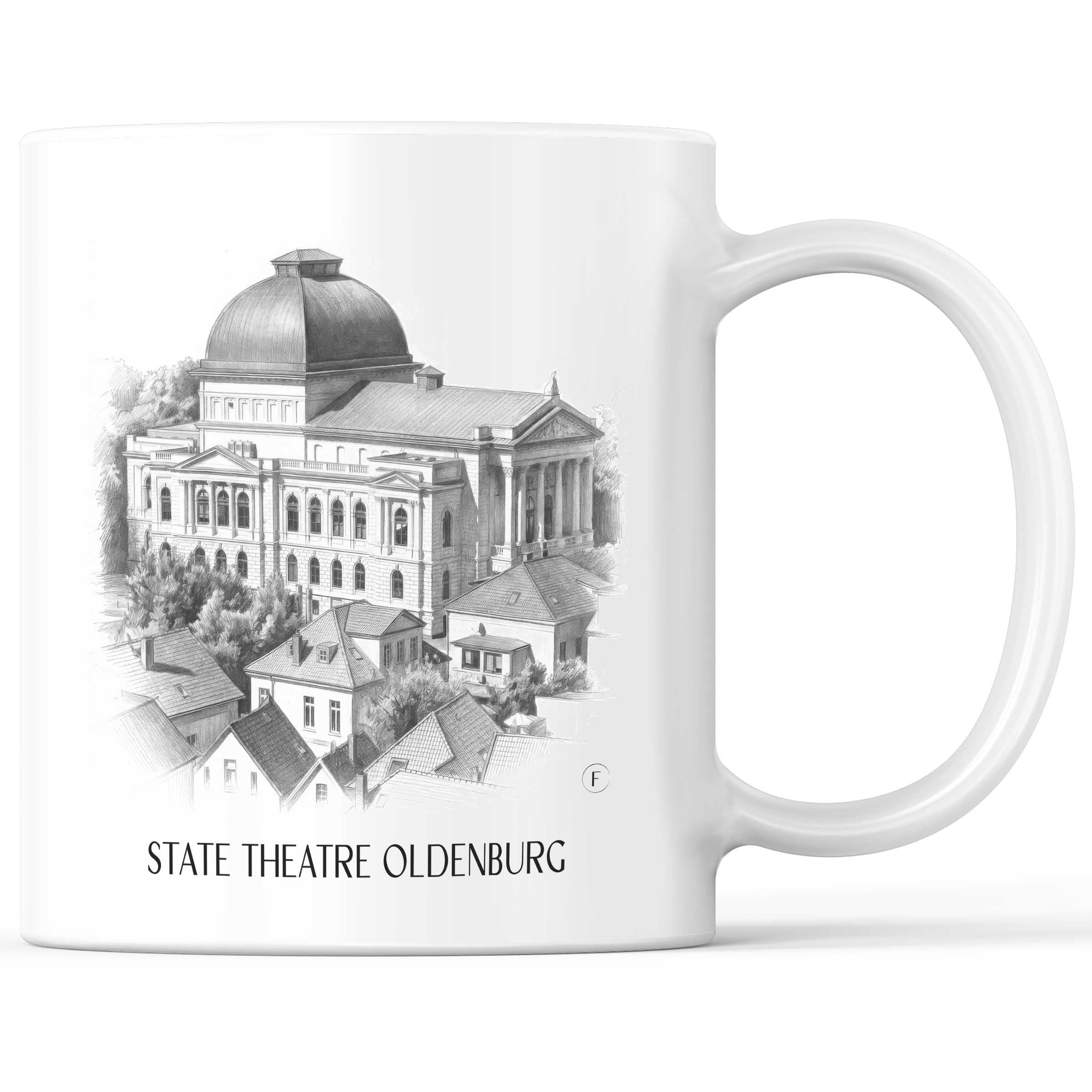 Staatstheater Kaffeebecher - Oldenburg - Deutschland Becher - Kaffeetasse im Zeichnung Stil