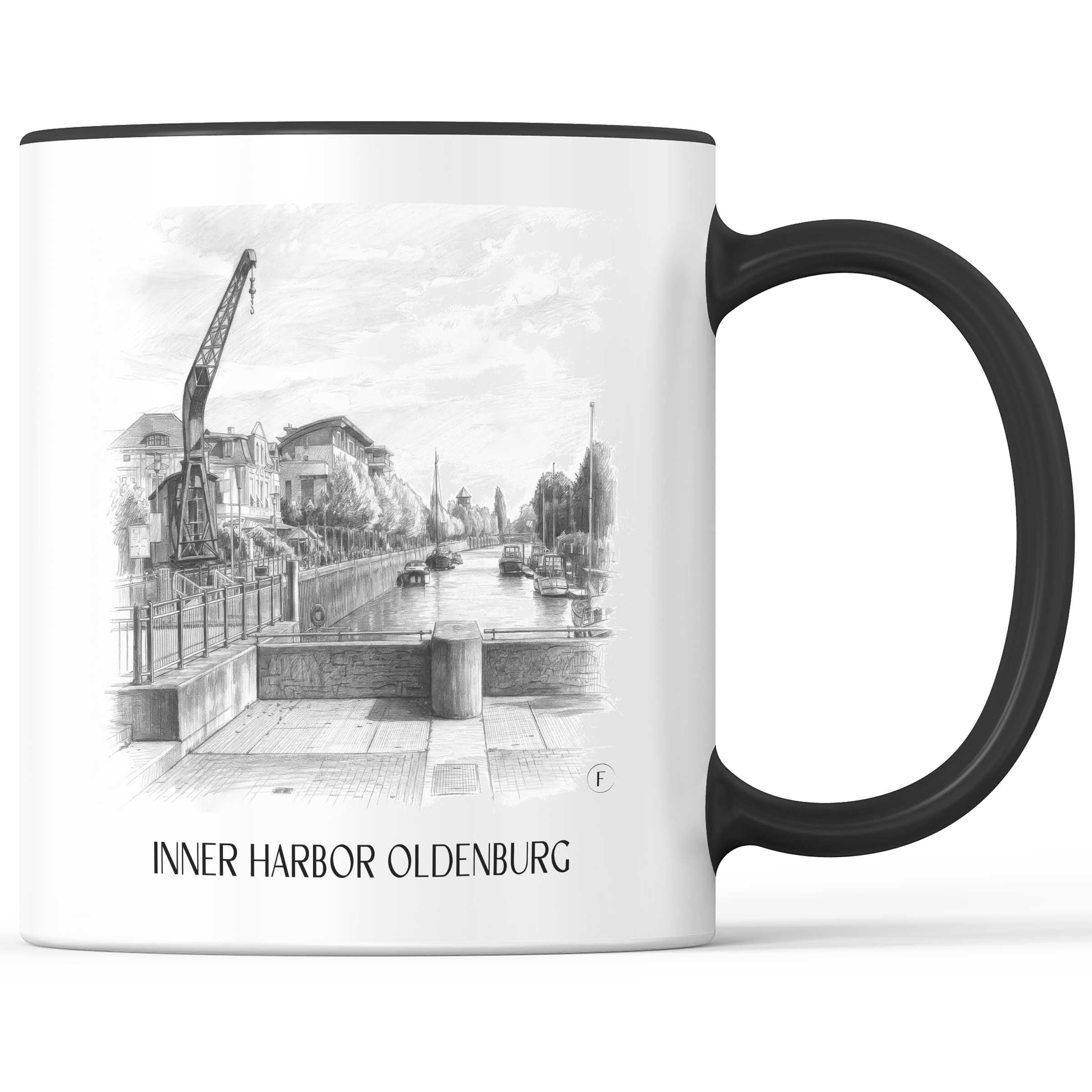 Innenhafen Kaffeebecher - Oldenburg - Deutschland Becher - Kaffeetasse im Zeichnung Stil