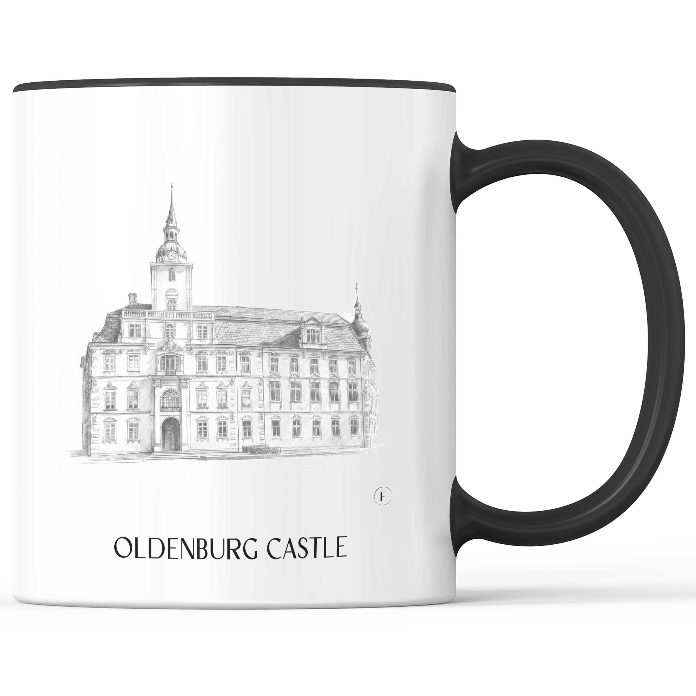 Oldenburger Schloss Kaffeebecher - Niedersachsen - Deutschland Becher - Kaffeetasse im Zeichnung Stil