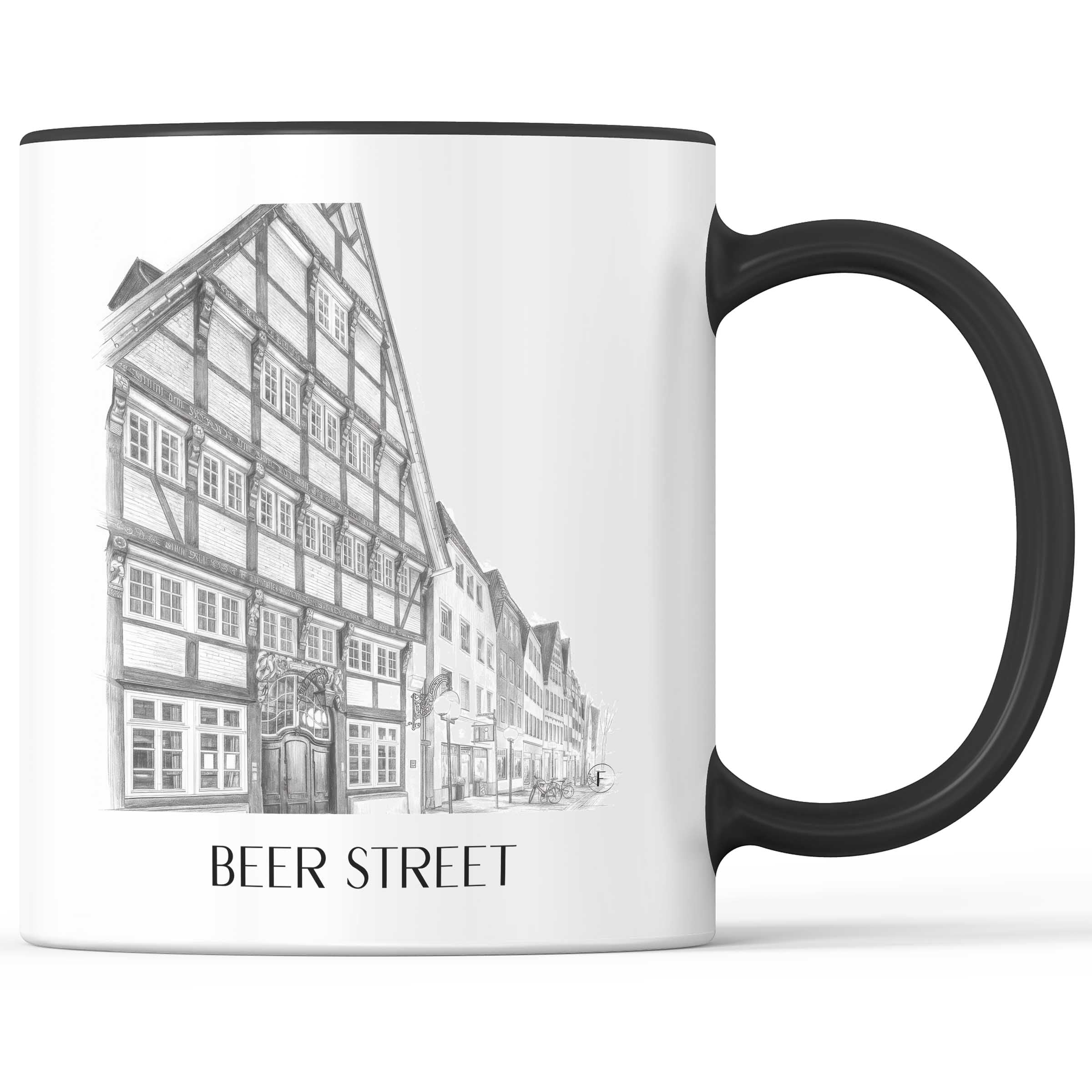 Bierstraße Kaffeebecher - Osnabrück - Deutschland Becher - Kaffeetasse im Zeichnung Stil