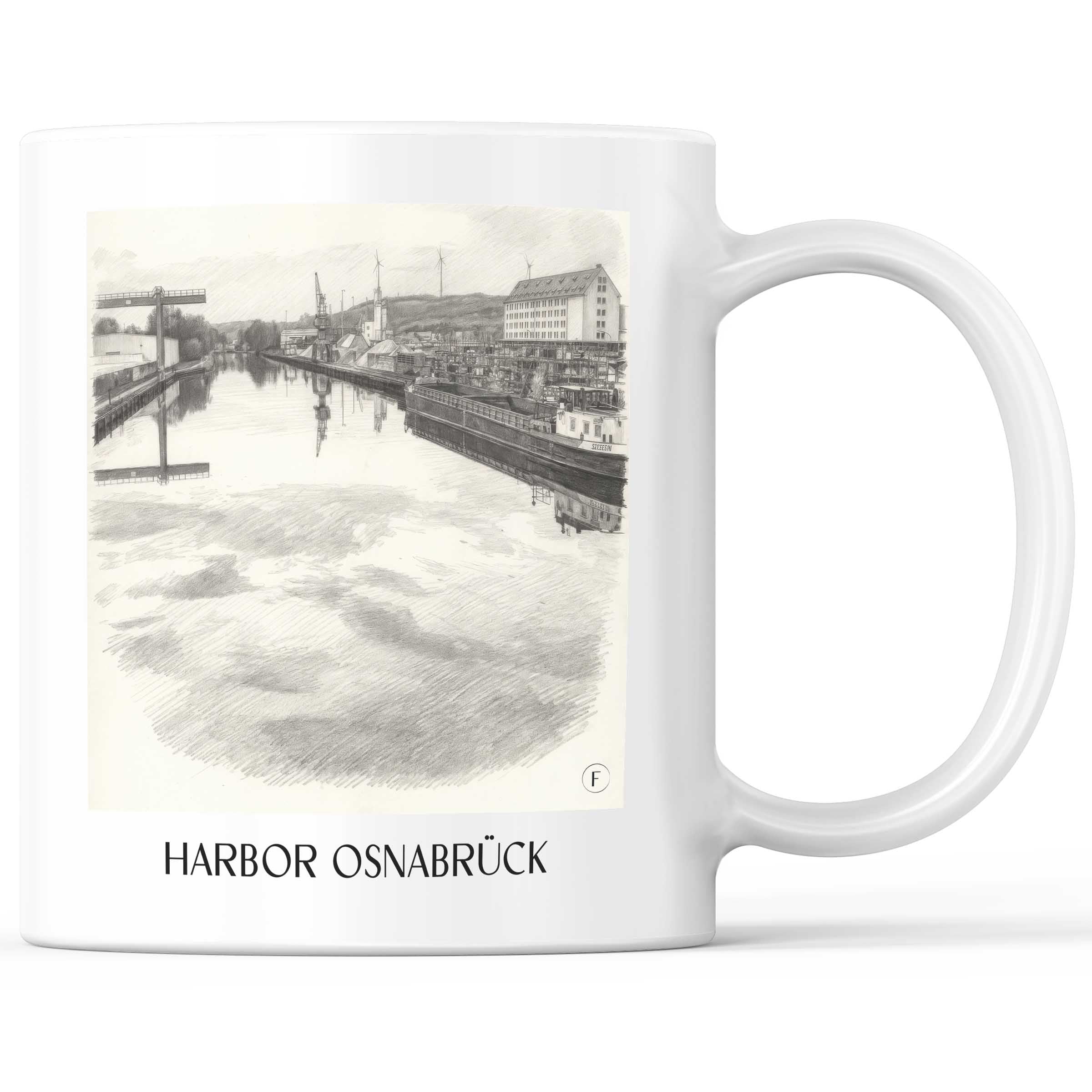 Hafen Kaffeebecher - Osnabrück - Deutschland Becher - Kaffeetasse im Zeichnung Stil