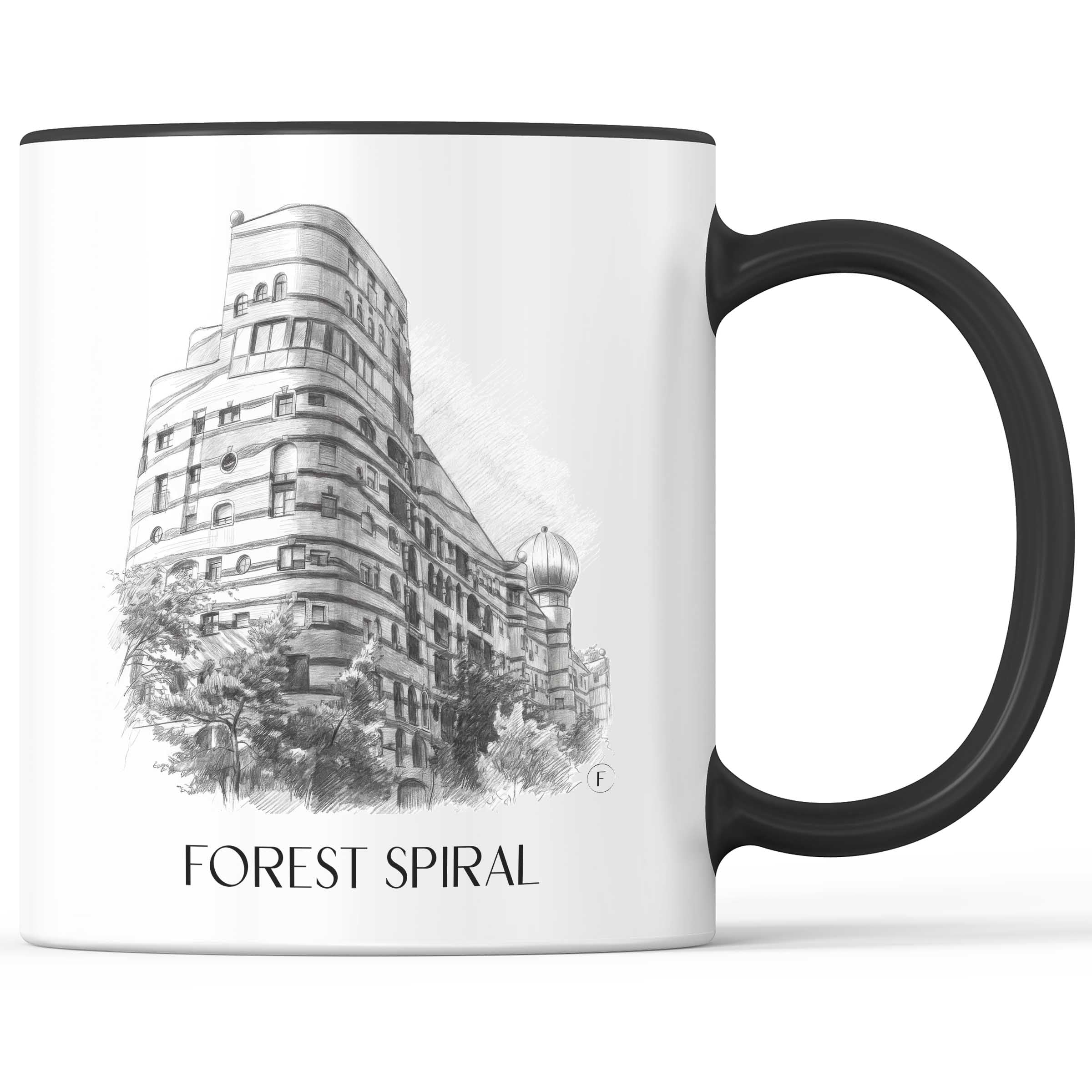 Waldspirale Kaffeebecher - Darmstadt - Deutschland Becher - Kaffeetasse im Zeichnung Stil